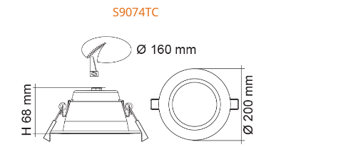 SAL Premier S9074TC/ DP LED Downlight Tri - White 15/20W 240V IP64 - S9074TC/WH/DP