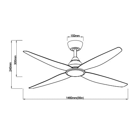 SAL DALBY 56 SACF11/56/4 4 Blade Ceiling Fans 60W 240V- SACF11/56/4