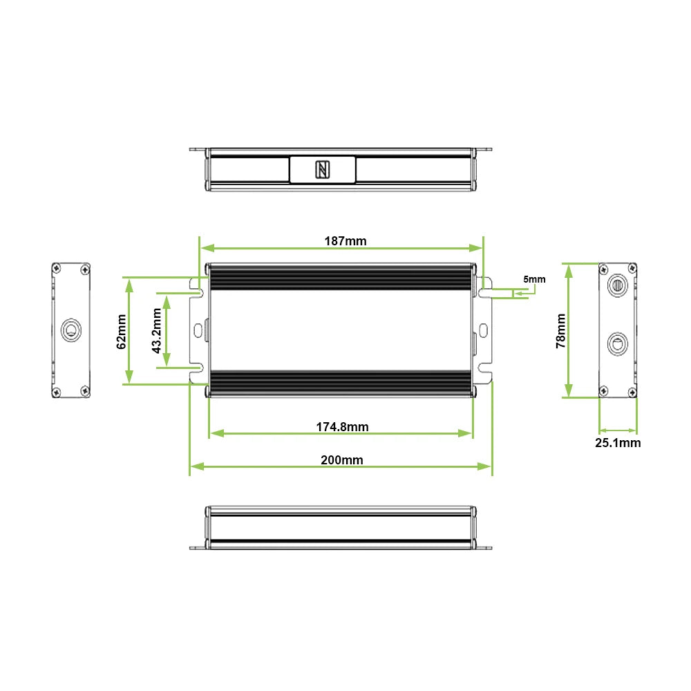 Azoogi DALI-2 and Push-DIM Drivers 60W 12V IP66- ADR05DA