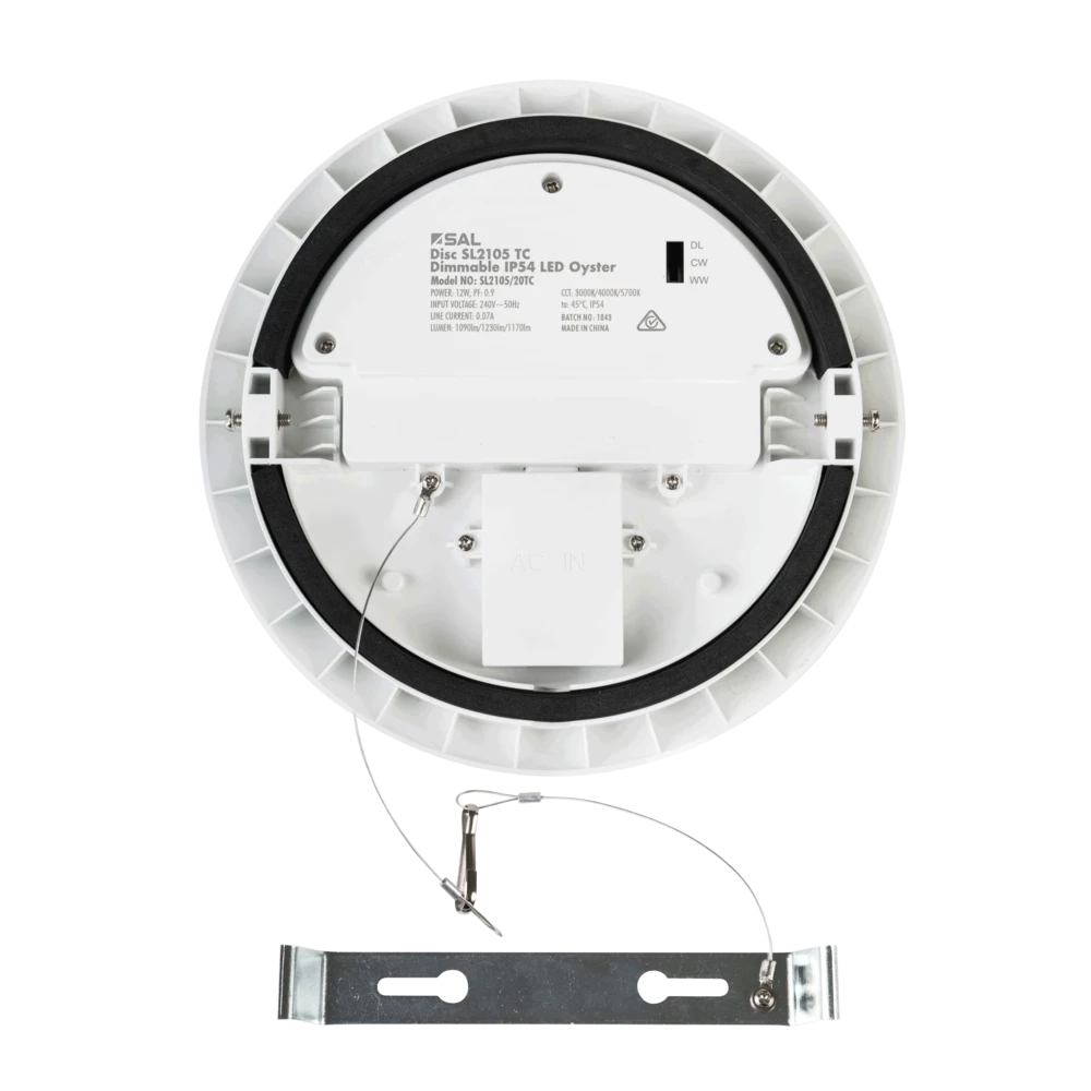 SAL DISC DIMMABLE LED Oysters Tri- White 20W/30W 240V IP54- SL2105TC