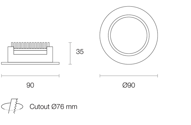 Trend Econoled LED Downlights 3000K 4000K White / Black 7W 200-240V IP20 - EA73, EA74 - Trend Lighting