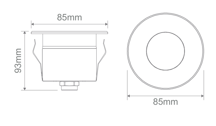 Domus EMIT 85 TRIO Round Open dimensions; other fascias differ — see selected face data sheet