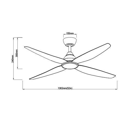 SAL FORBES 52 SDCF11/52/4 4 Blade Ceiling Fans 30W 240V- SDCF11/52/4
