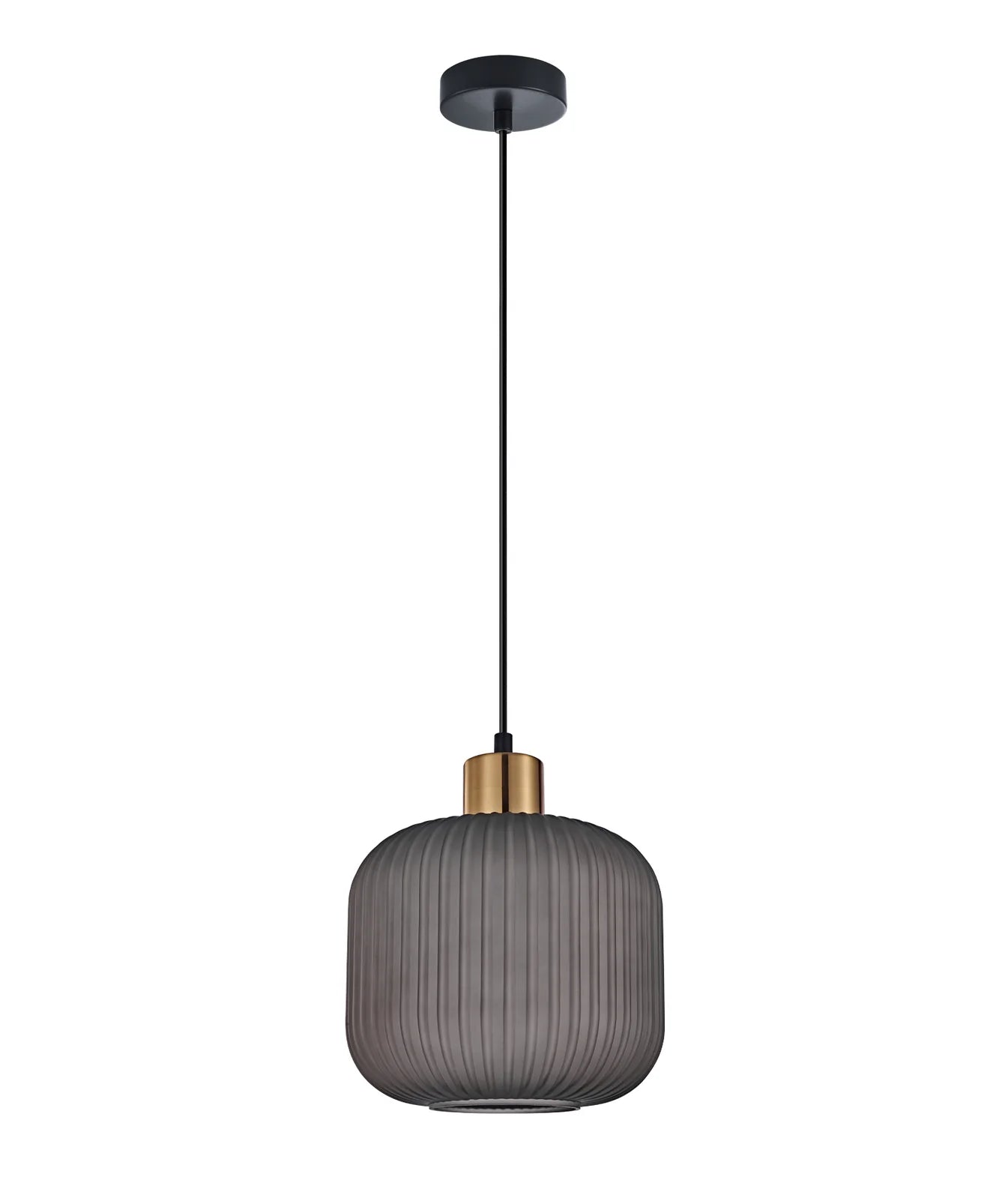 CLA GOMITAS: Translucent Glass Shade with Brass Highlight Interior Pendants Terracotta/ Green/ Smokey Black 240V- GOMITAS