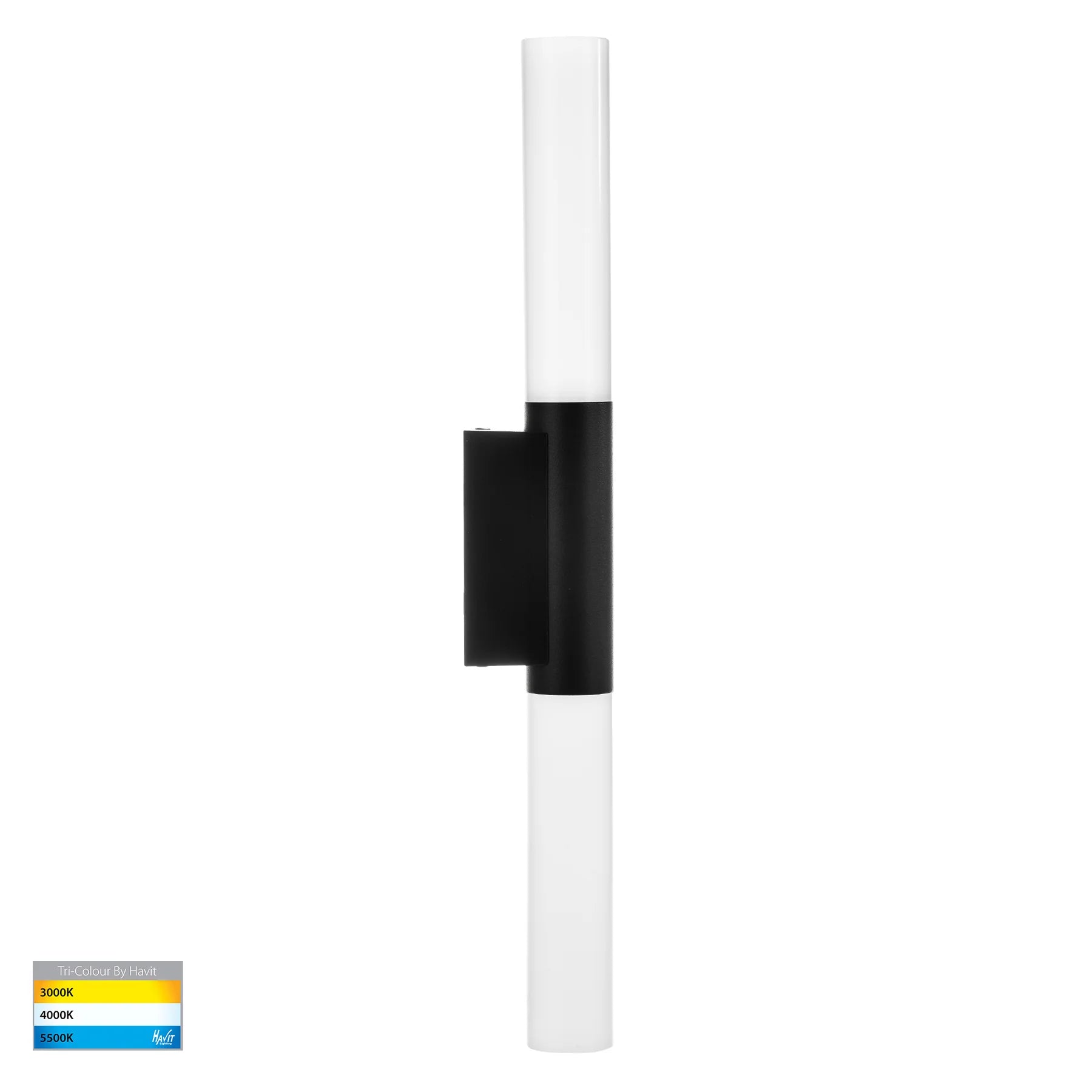 Havit Akril 2 Light Exterior Wall Light Tr-Aluminium Black 2x3W 12V IP65- HV10922T-BLK