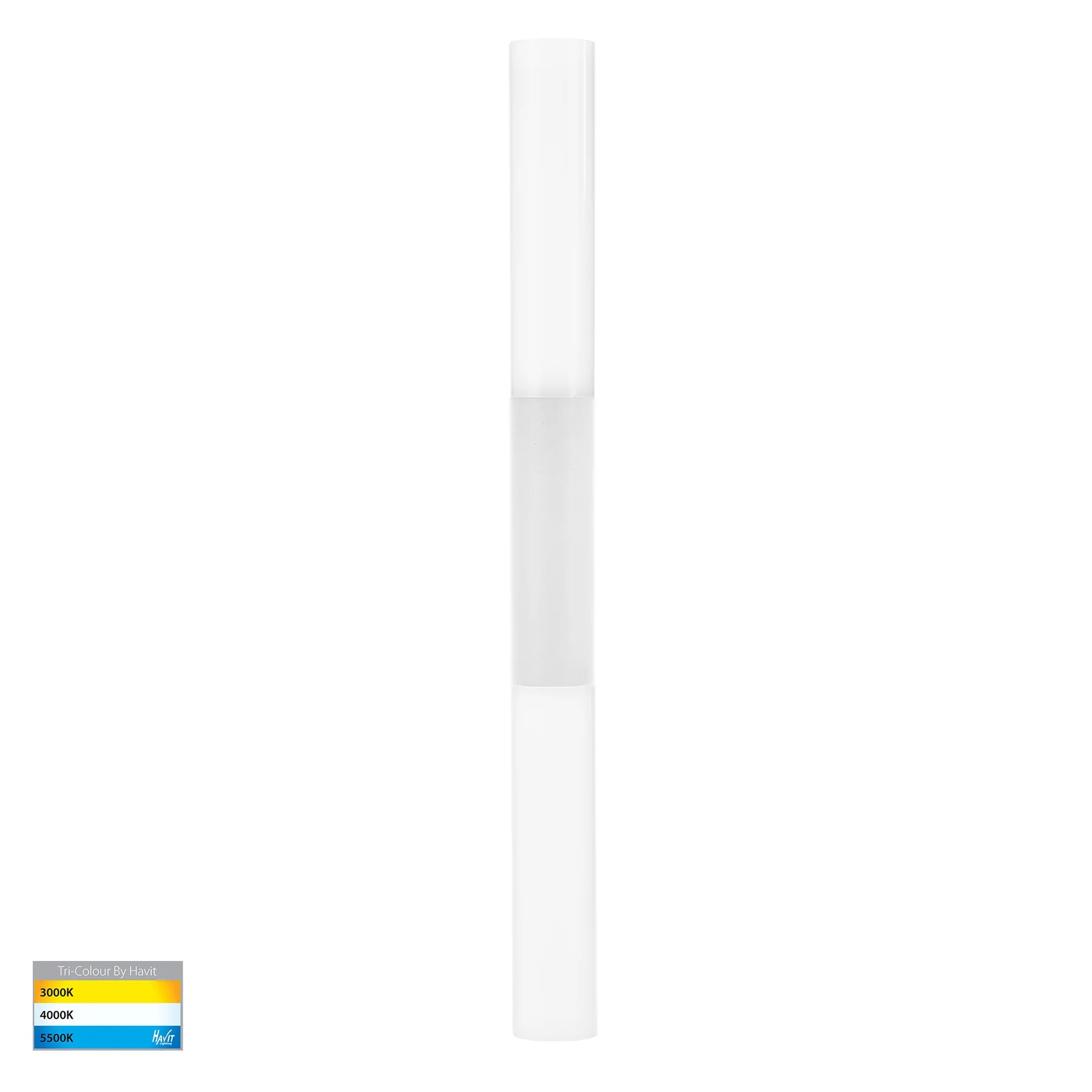 Havit Akril 2 Light Exterior Wall Light Tri- Aluminium White 2x3W 12V IP65- HV10922T-WHT