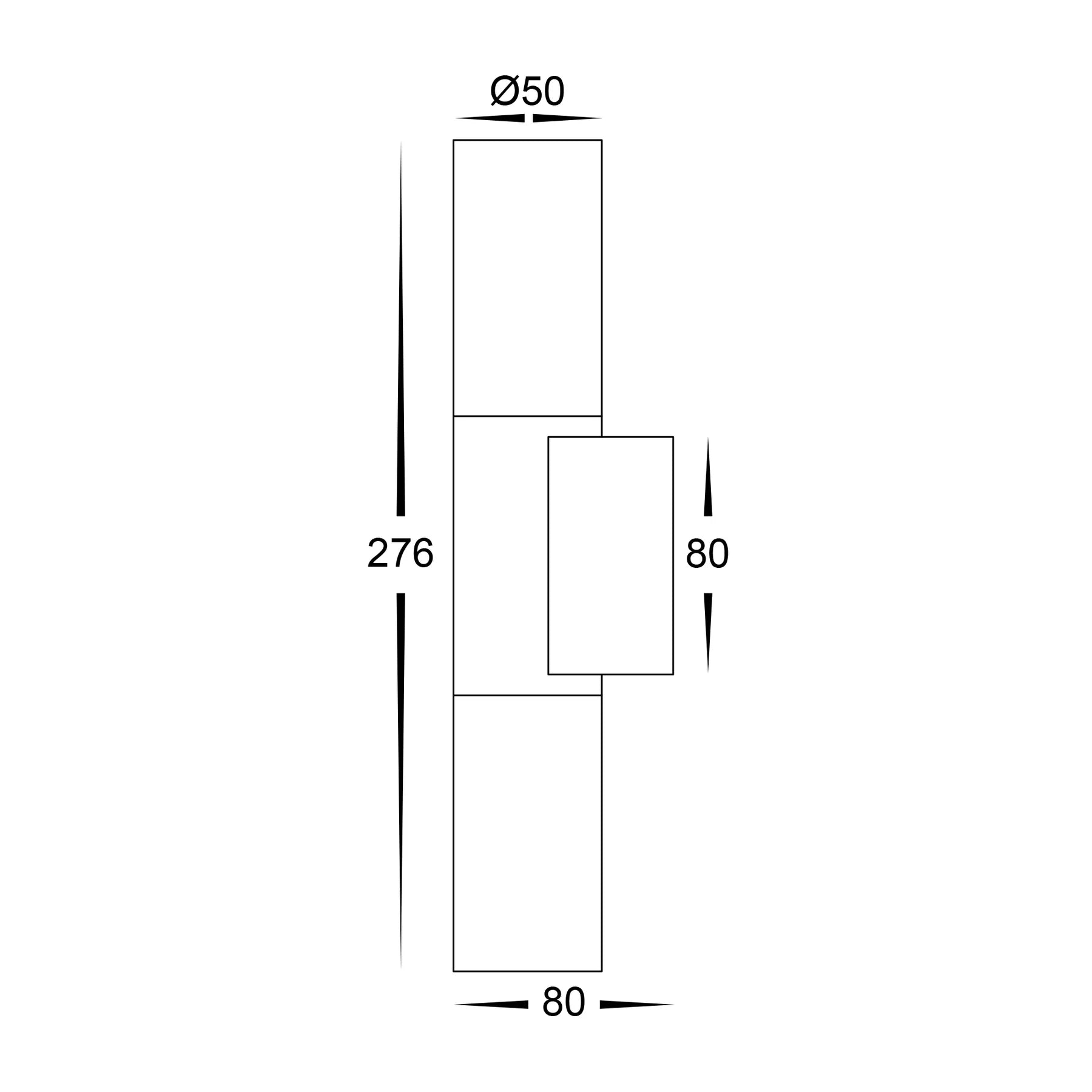Havit Akril 2 Light Exterior Wall Lights Tri- Aluminium White 2x5W 240V IP65- HV10942T-WHT