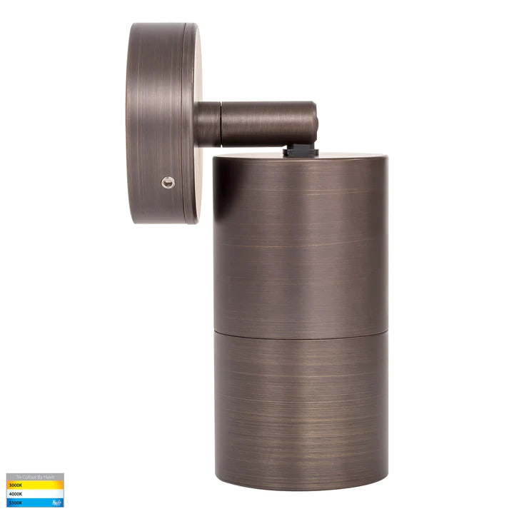 Havit Tivah Single Adjustable Pillar Exterior Wall Lights Tri - Antique Brass 3/5/7W 240V IP65 - HV1295T-HV1297T