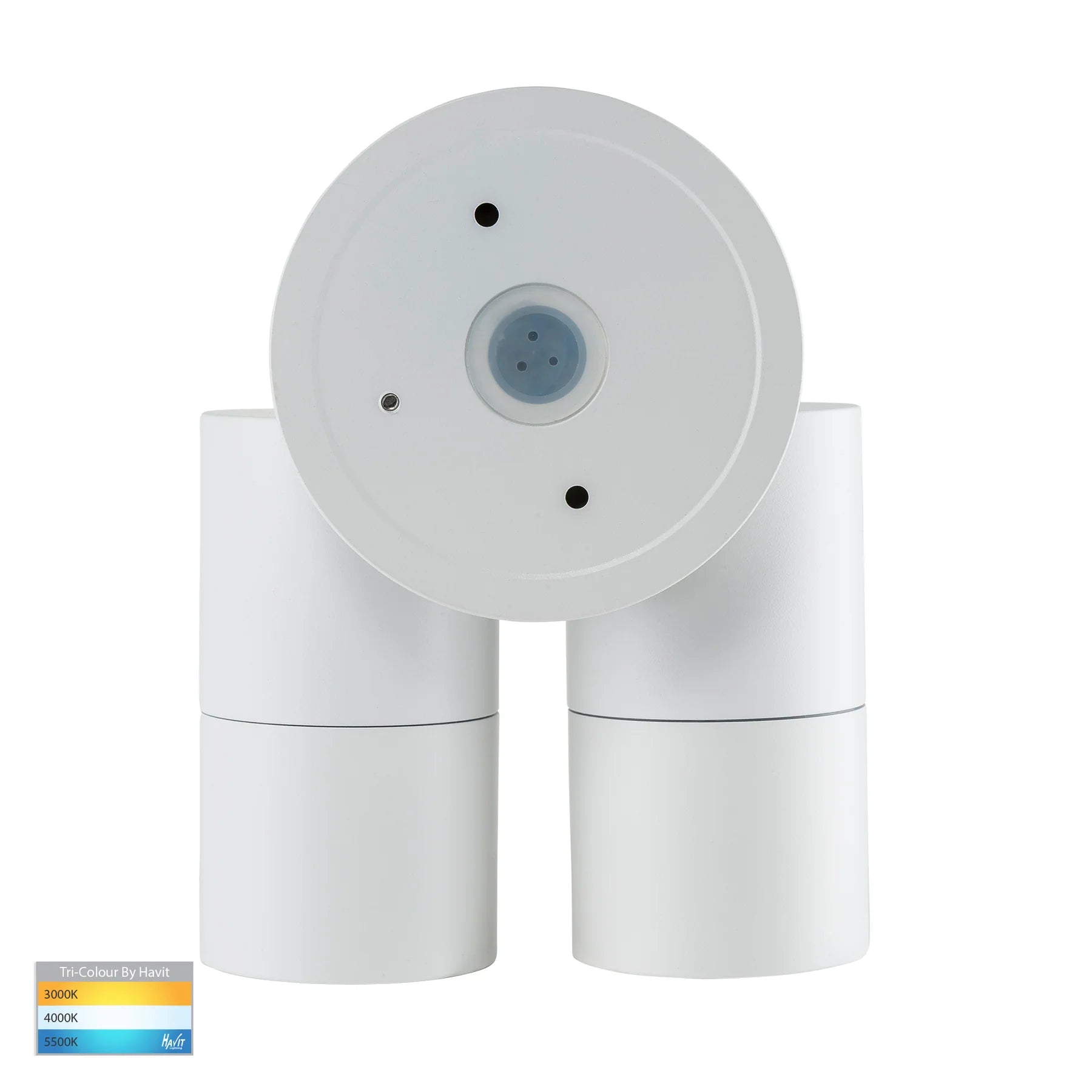 Havit Tivah with Sensor Double Adjustable Spot Exterior Wall Lights Tri - White 2x3/5/7W / 2x12W 240V IP65 - HV1335T-PIR, HV1336T-PIR