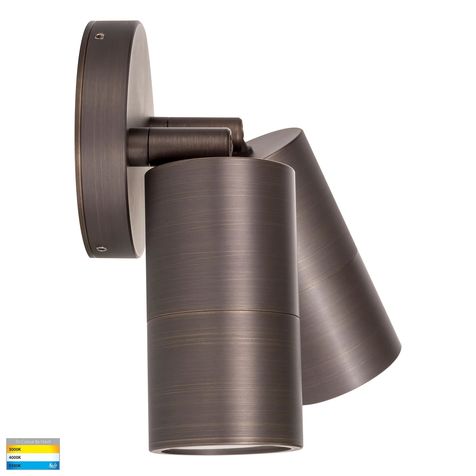 Havit Tivah Double Adjustable Pillar Exterior Wall Lights Tri - Antique Brass 2x3/5/7W / 2x5W 12V/240V IP65 - HV1395T-HV1397T