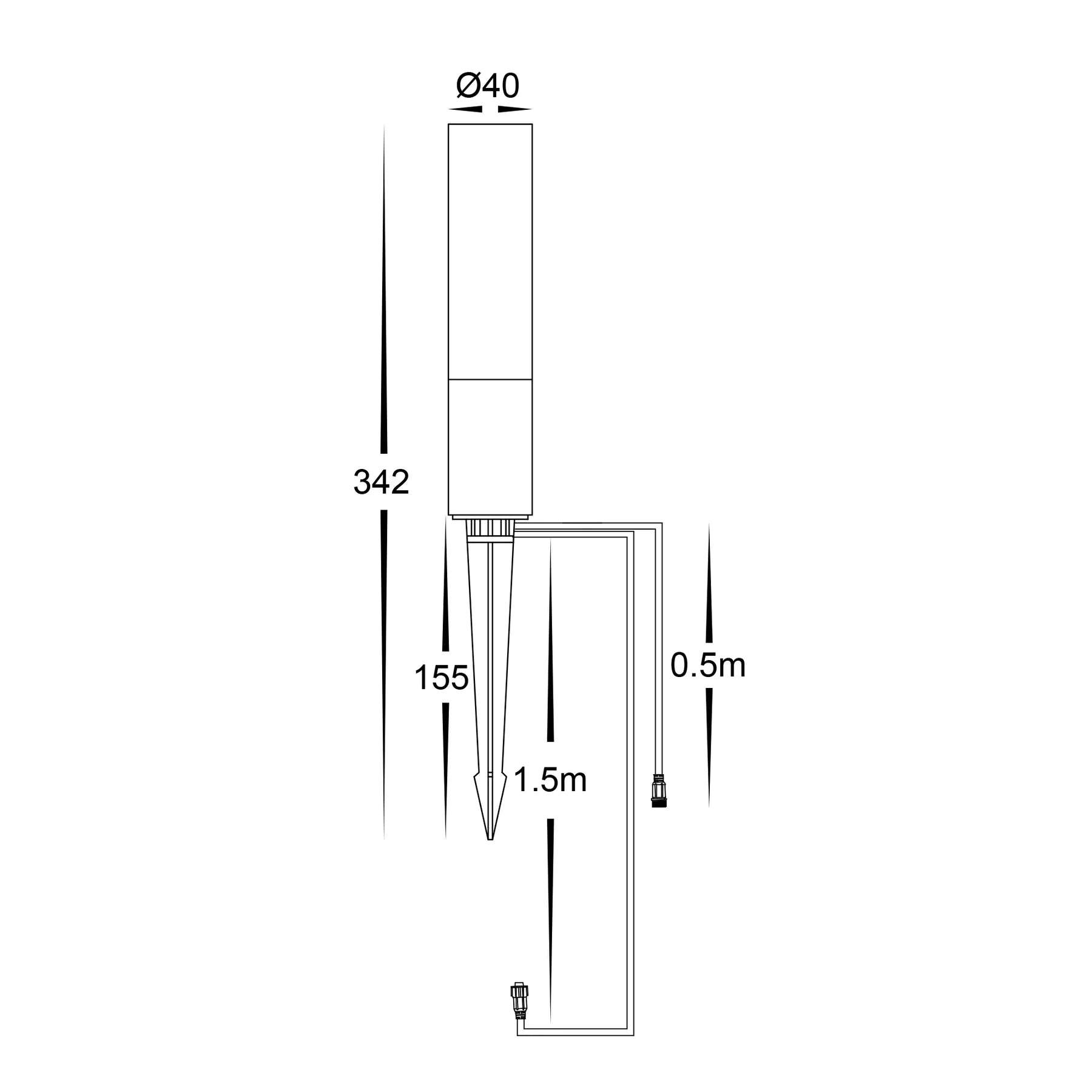 Havit Akril Garden Spike Lights Aluminium 3000K-5000K Black 3W 24V IP65- HV1449CCT-BLK-24V