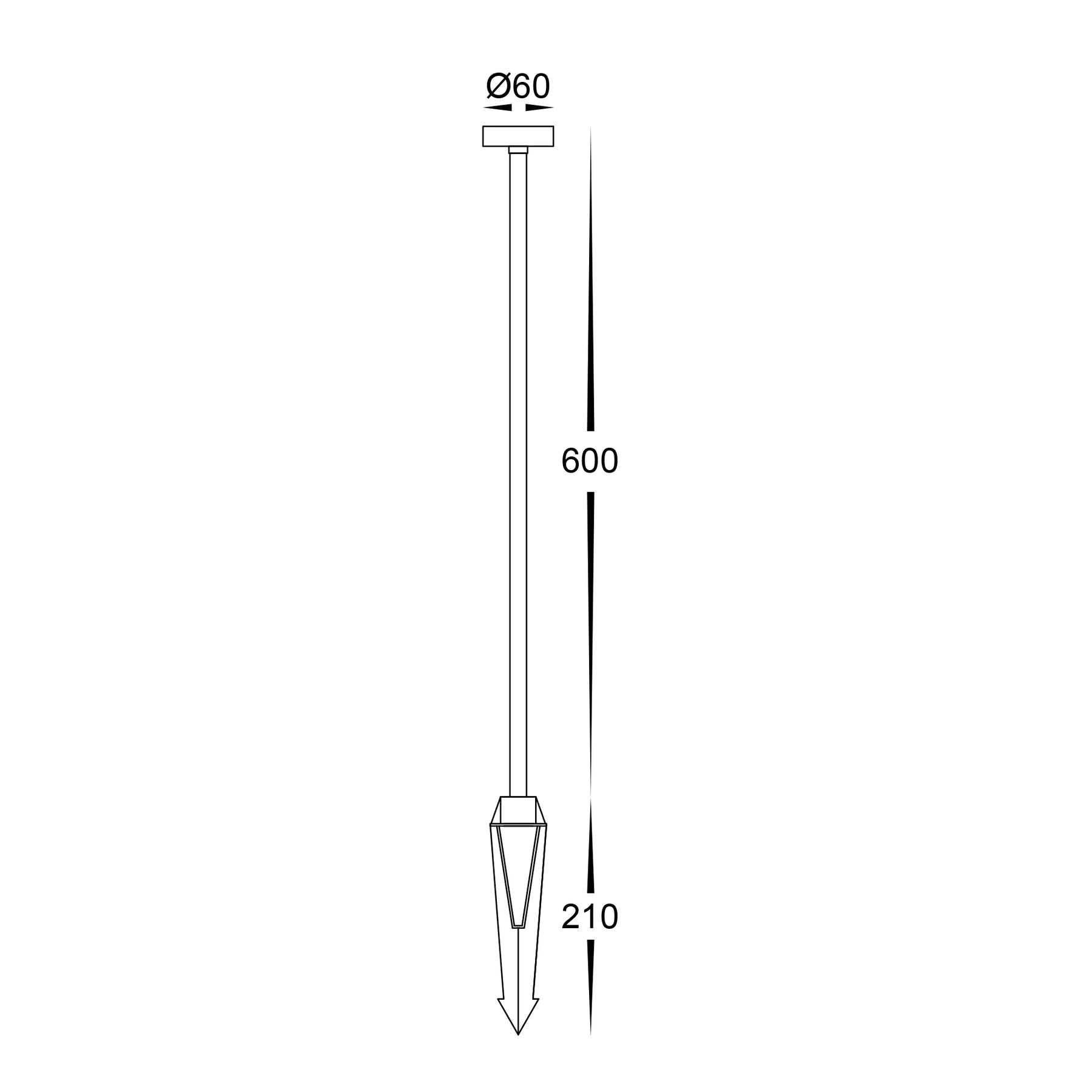 Havit Vertex Aluminium Garden Spike Lights Tri- Black 3W 24V IP65- HV1511T-BLK-24V