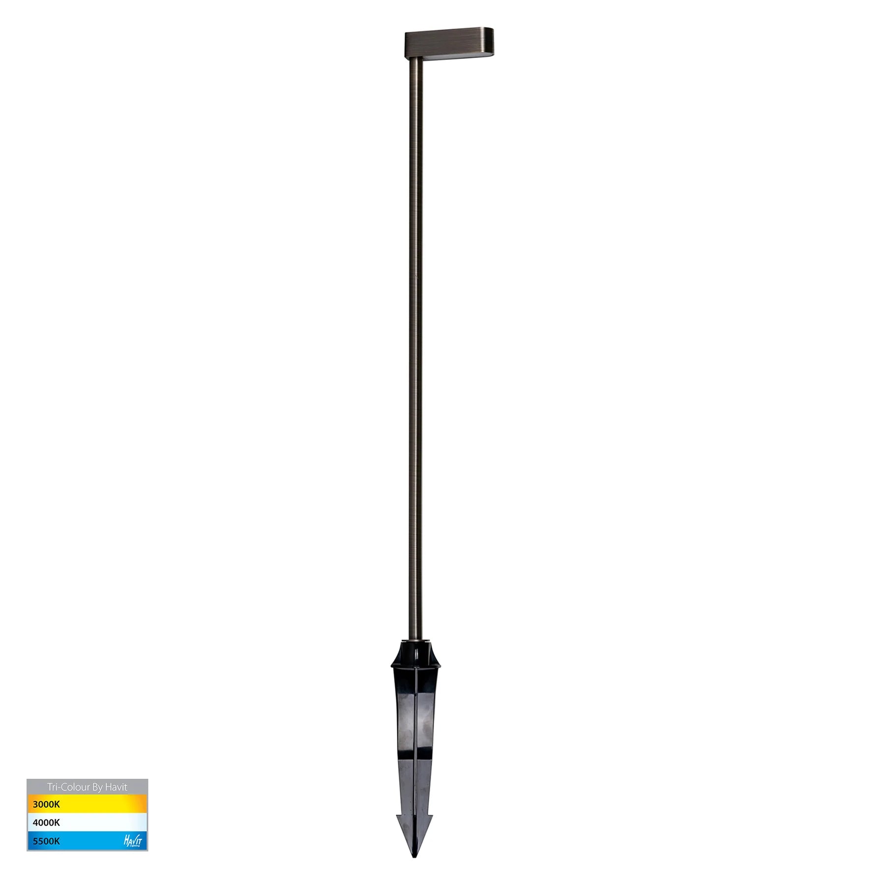 Havit Lindri LED Bollard Garden Spike Lights Tri- Antique Brass 3W 24V IP65- HV1516T-AB-24V