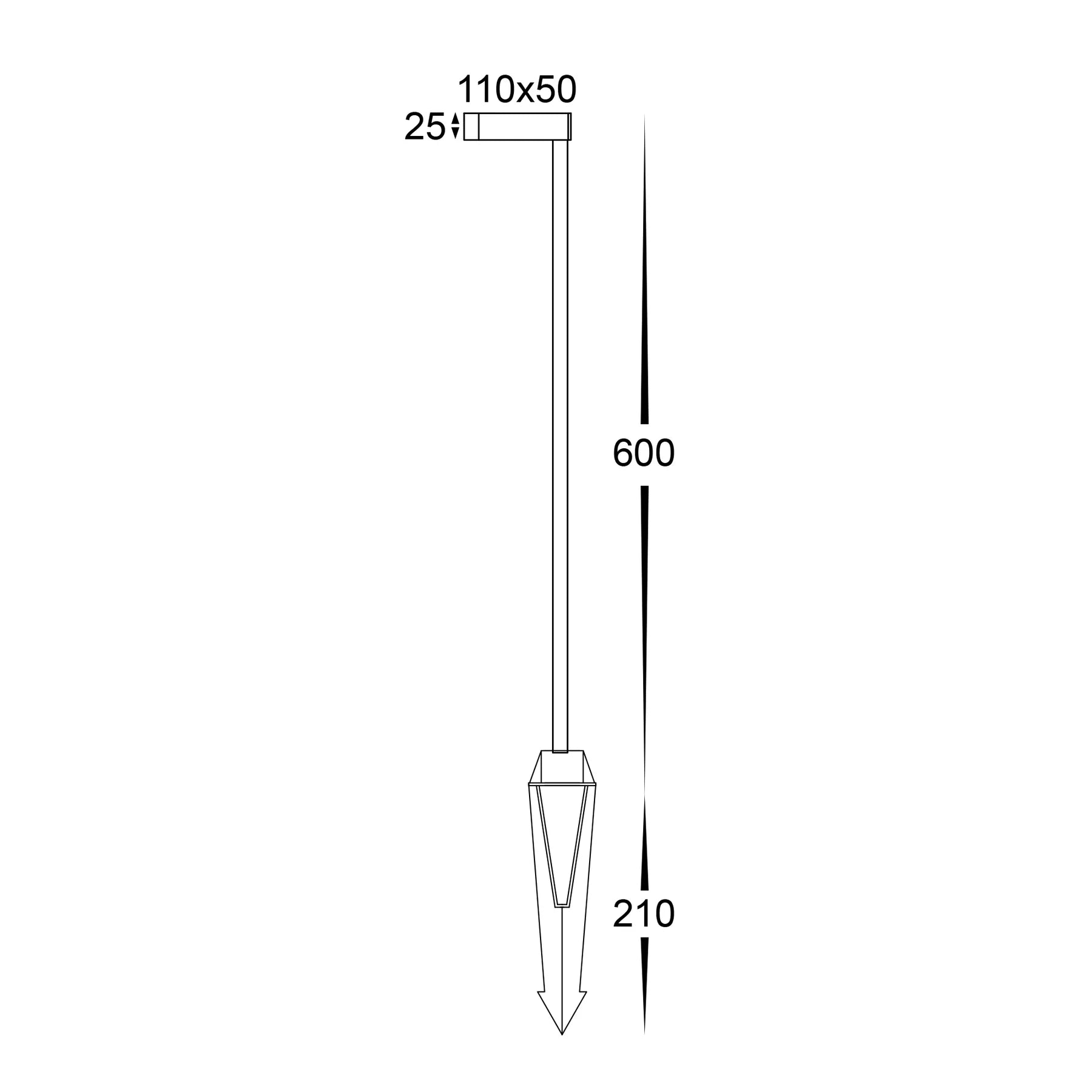 Havit Lindri Garden Spike Lights Tri- Aluminium Black 5W 24V IP65- HV1517T-BLK-24V