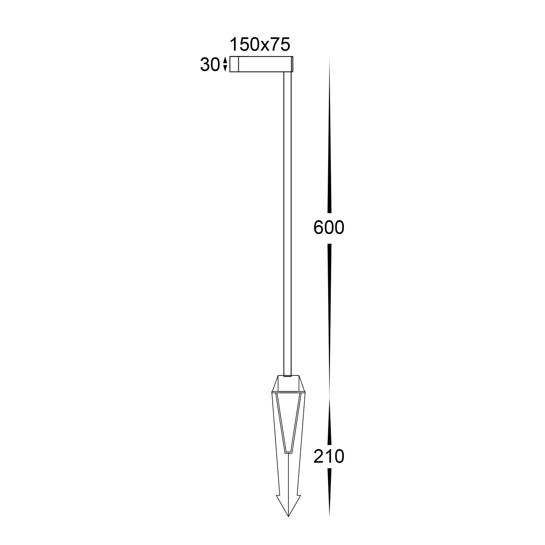 Havit Lindri LED Bollard Garden Spike Lights Tri- Aluminium Black 7W 24V IP65- HV1518T-BLK-24V
