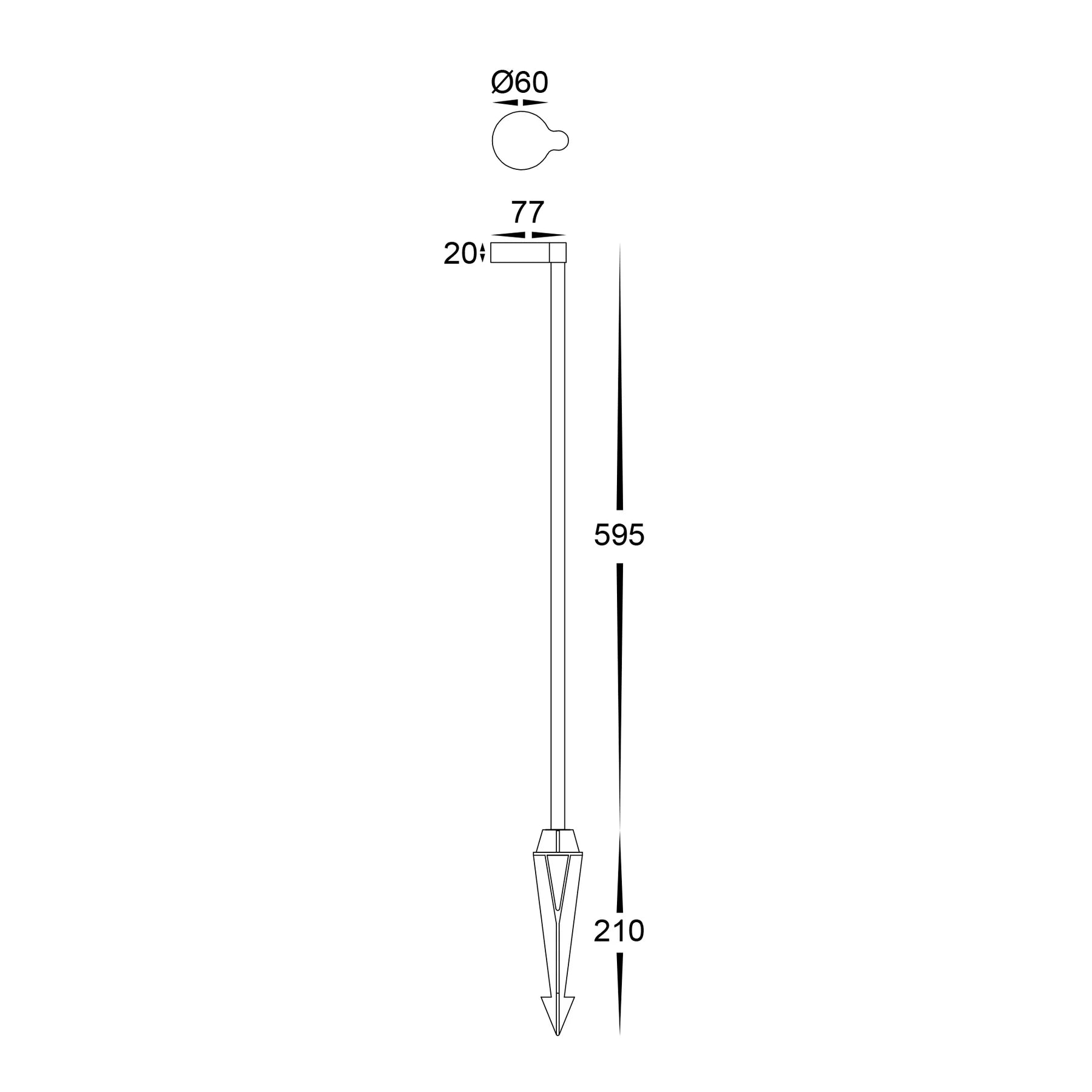 Havit Liueg Garden Spike Lights Tri- Aluminium Black 3W 24V IP65- HV1521T-BLK-24V