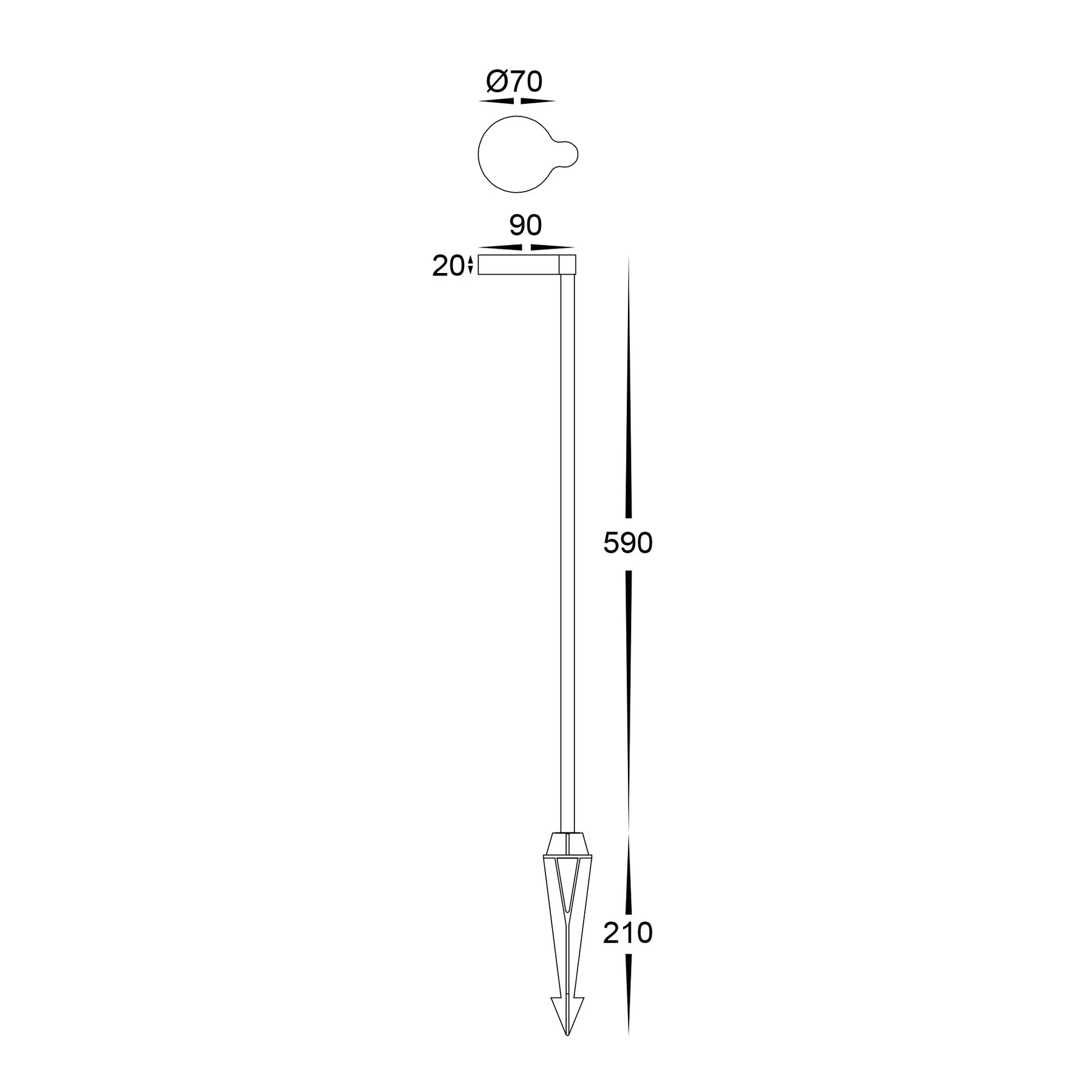 Havit Liueg Garden Spike Lights Tri- Aluminium Black 5W 24V IP65- HV1522T-BLK-24V