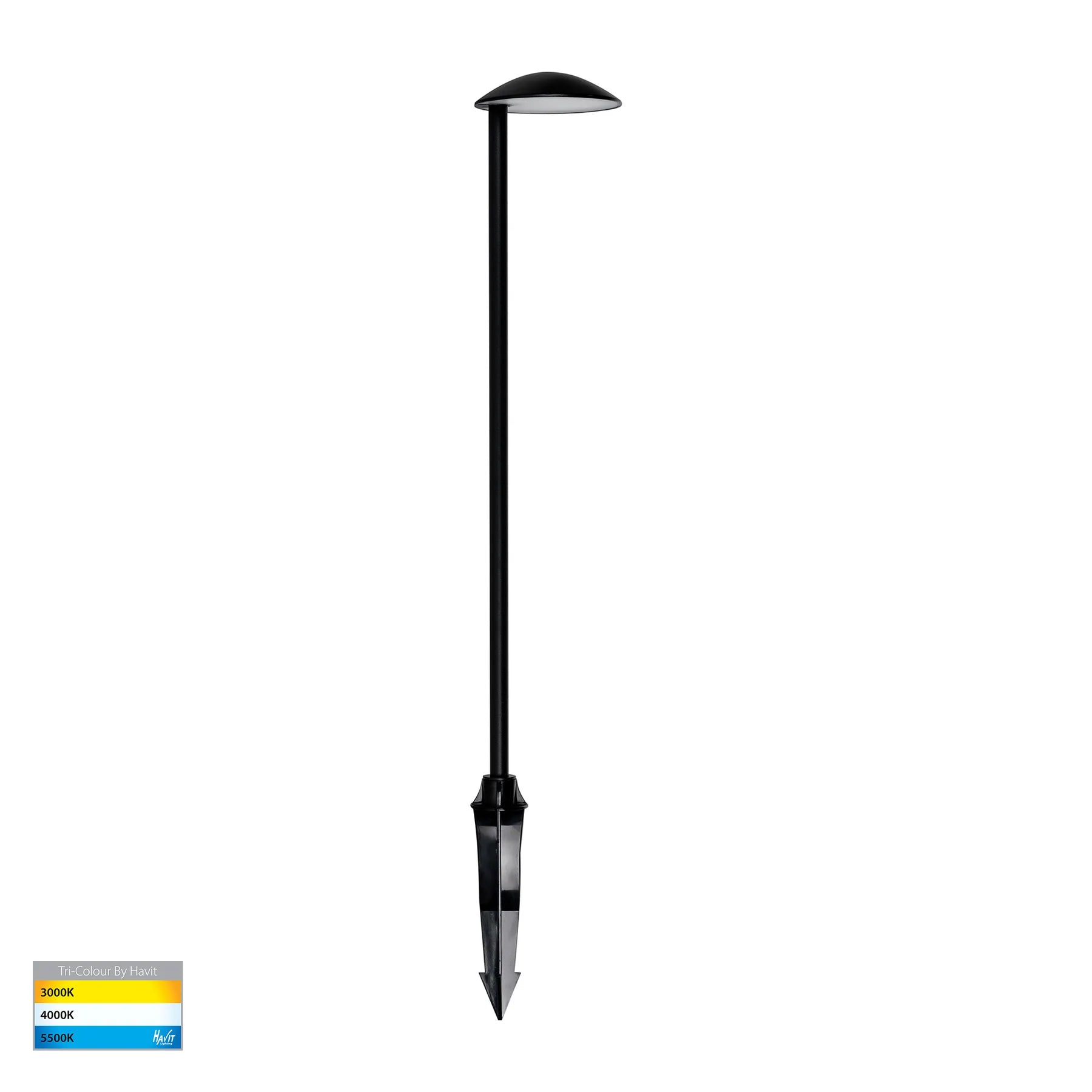 Havit Konoa LED Bollard Garden Spike Lights Tri- Aluminium Black 7W 24V IP65- HV1526T-BLK-24V