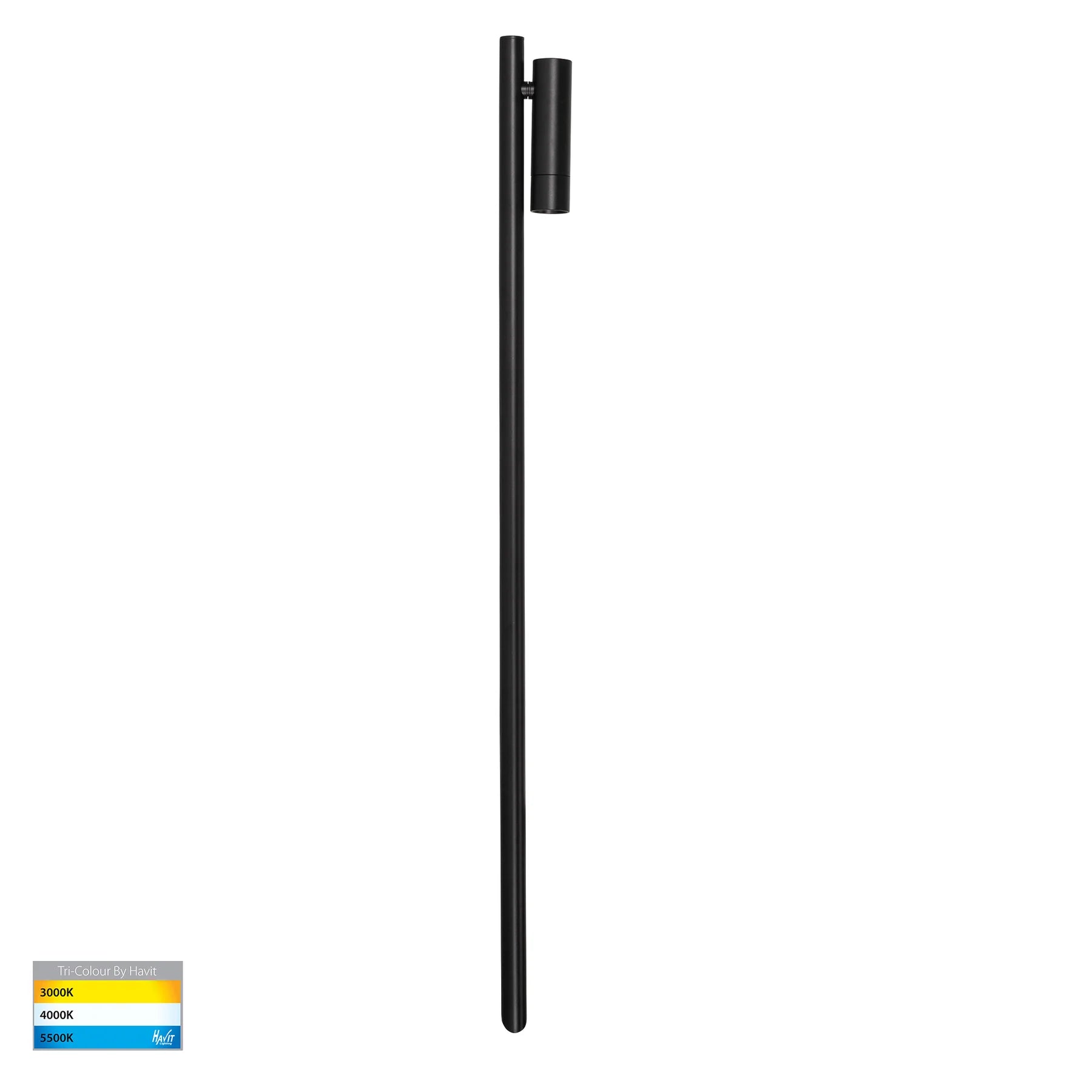 Havit Forgo Single Adjustable Garden Spike Spotlights Tri- Aluminium Black 3W 24V IP65- HV1591T-1-BLK-24V