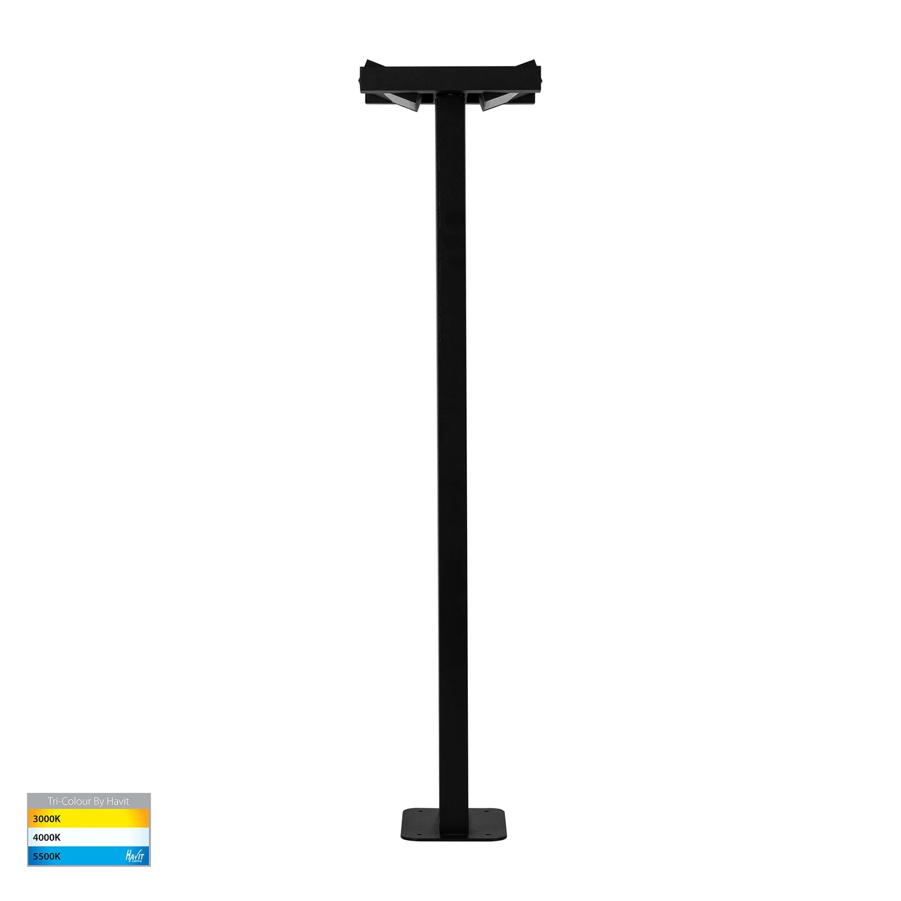 Havit Locu Double Adjustable LED Bollards Tri- Black 2x10W 240V IP65- HV1635T-BLK-240V