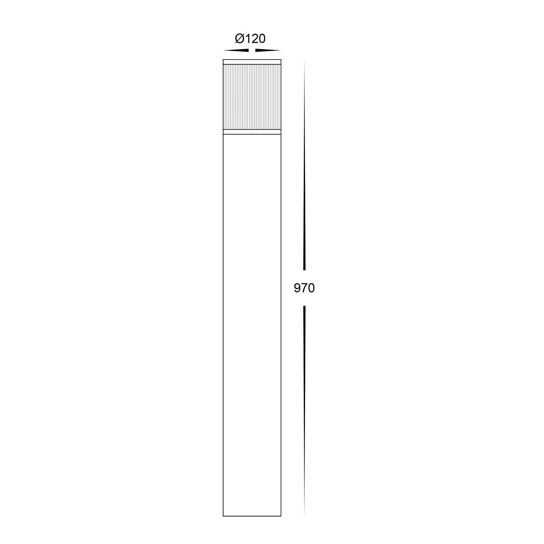 Havit Prisma 970mm LED Bollards 2700K Aluminium Black 8W 240V IP65- HV1642W-BLK