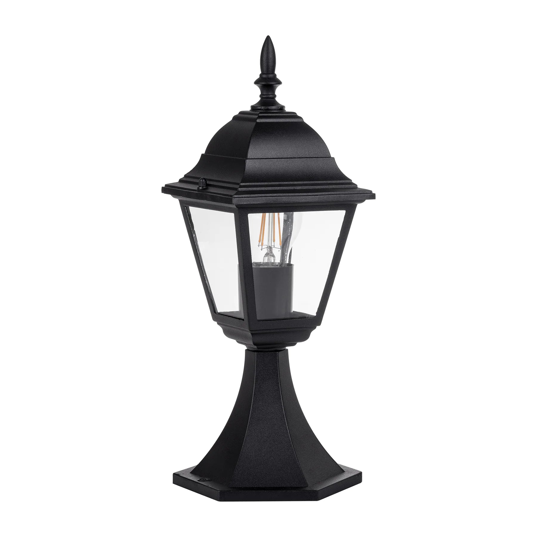 Havit Newark 395mm 4 Panel Pillar Bollard Light 2700K Aluminium Black 240V IP44- HV1651W-BLK