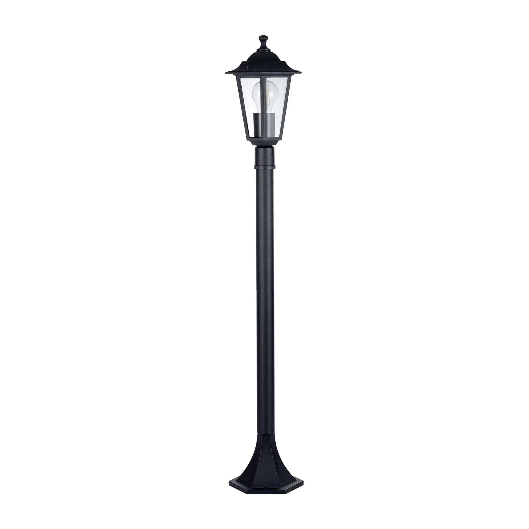 Havit Fibra 1000mm 6 Panel Post Bollard Light 2700K Aluminium Black 240V IP44- HV1652W-P-BLK