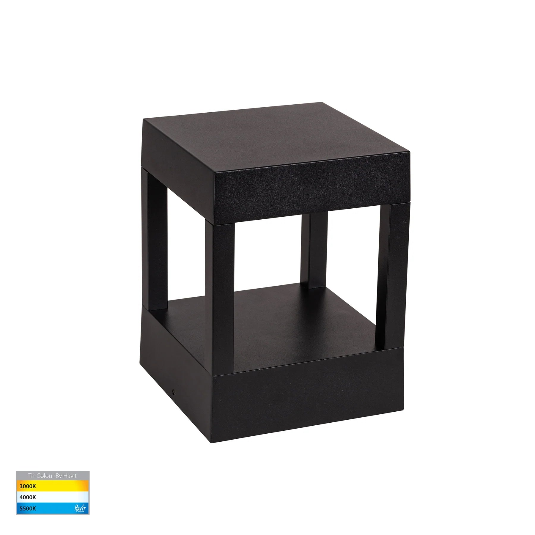 Havit Pelare Square Garden Step and Up Lights Tri- Black 12W 24/240V IP65 - HV1699T-BLK-240V-SQ, HV1699T-BLK-24V-SQ