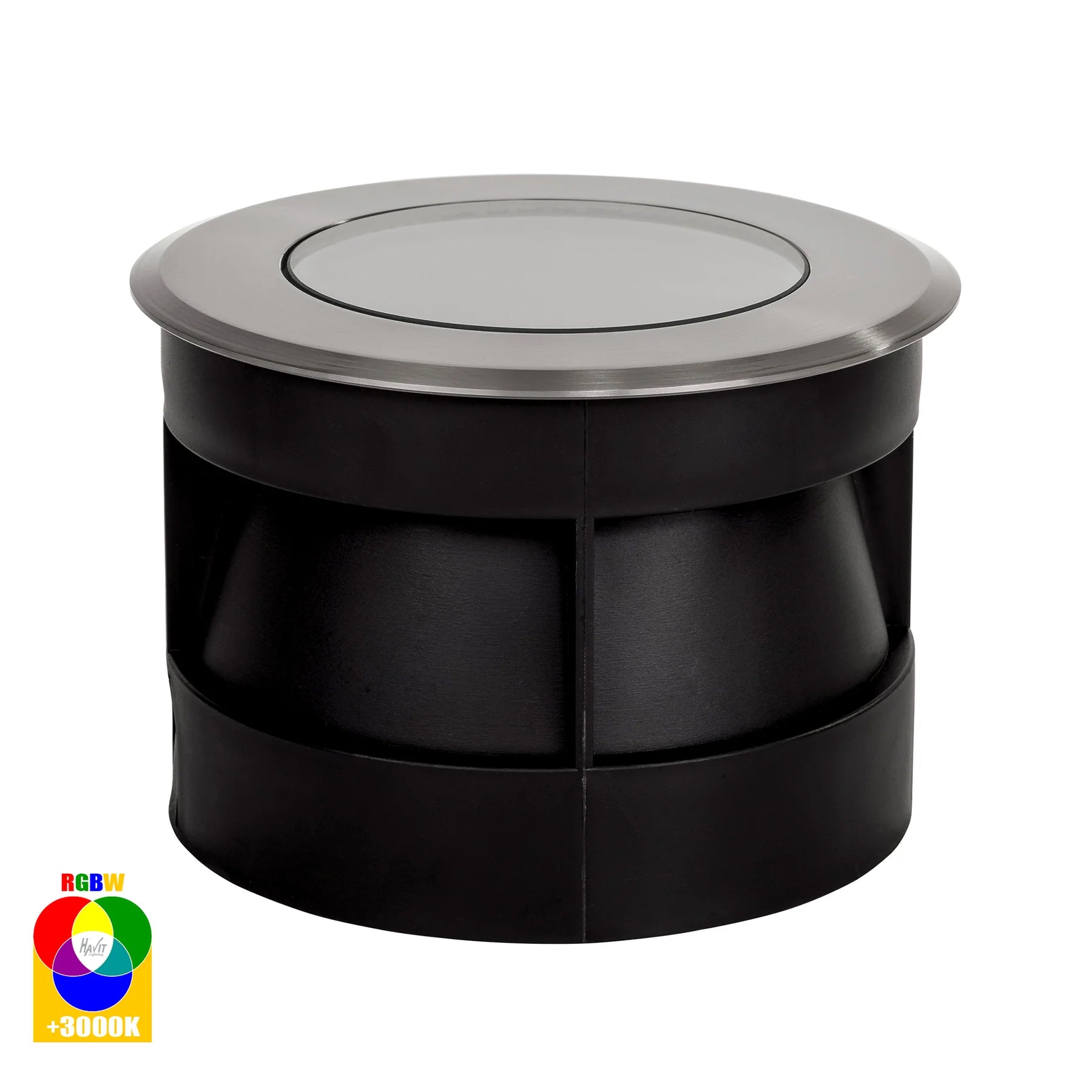 Havit Split 60° Beam Angle Inground Garden Step and Up Lights RGB + 3000K 316 Stainless Steel 5W 12V IP67 - HV1842RGBW