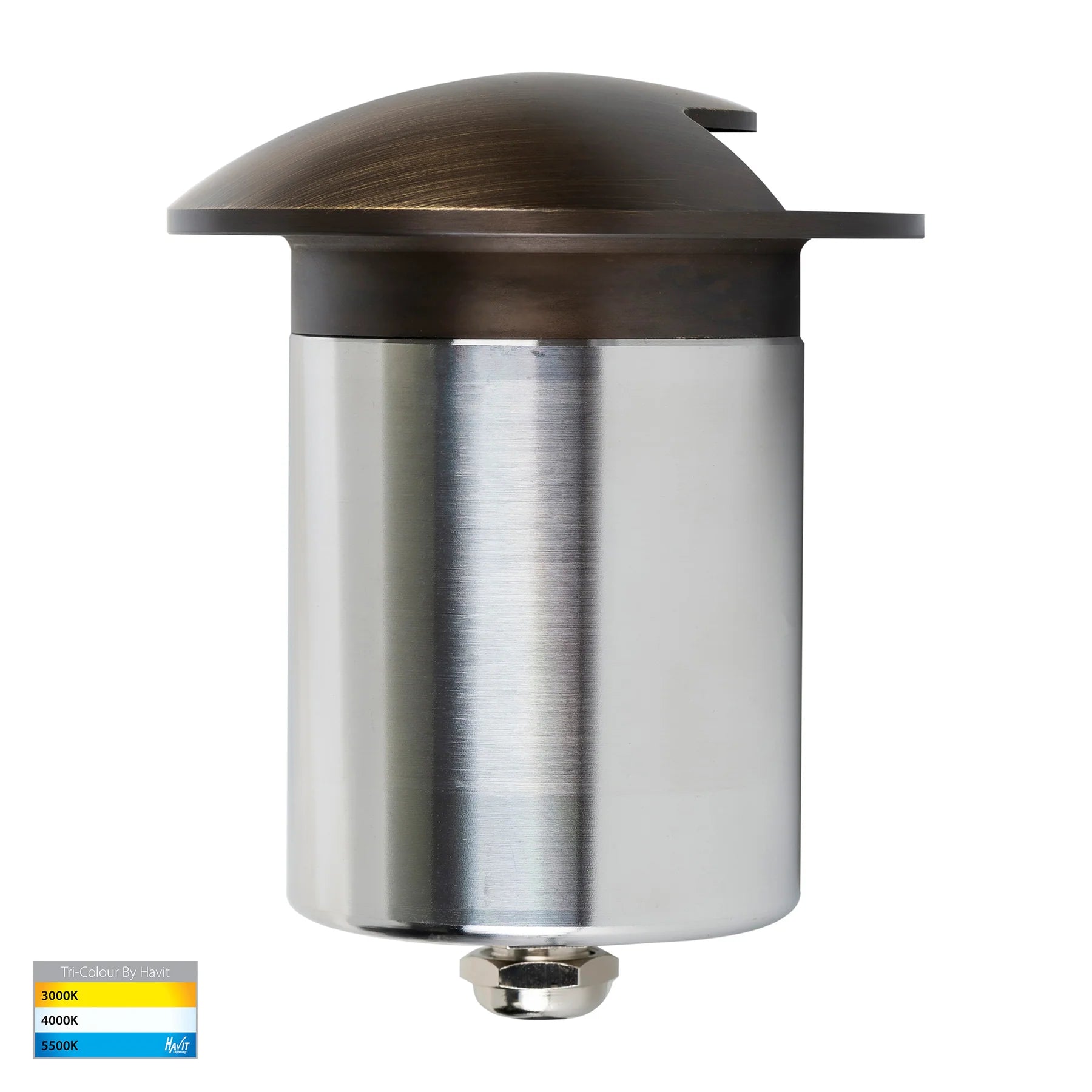 Havit Viale Single Driveway Inground Up Lights and Deck Lights Tri- Antique Brass 5W 12V IP65 - HV19062T-AB
