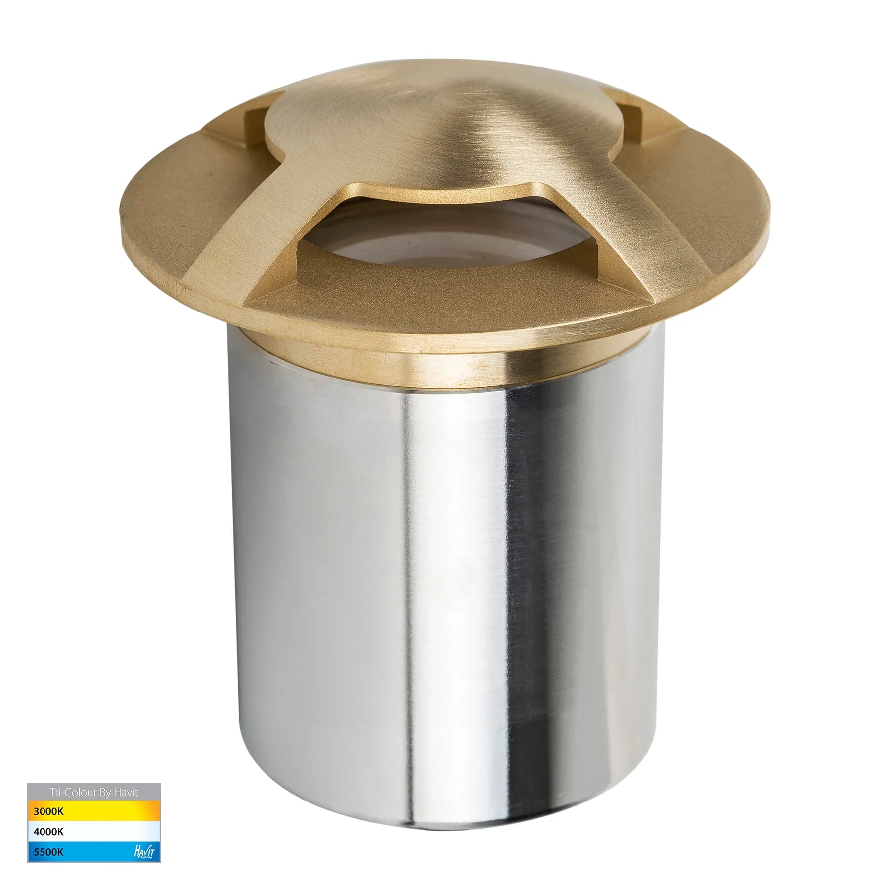 Havit Viale Four Way Driveway Garden Step and Up Lights Tri- Brass 5W 12V IP65 - HV19092T-BR