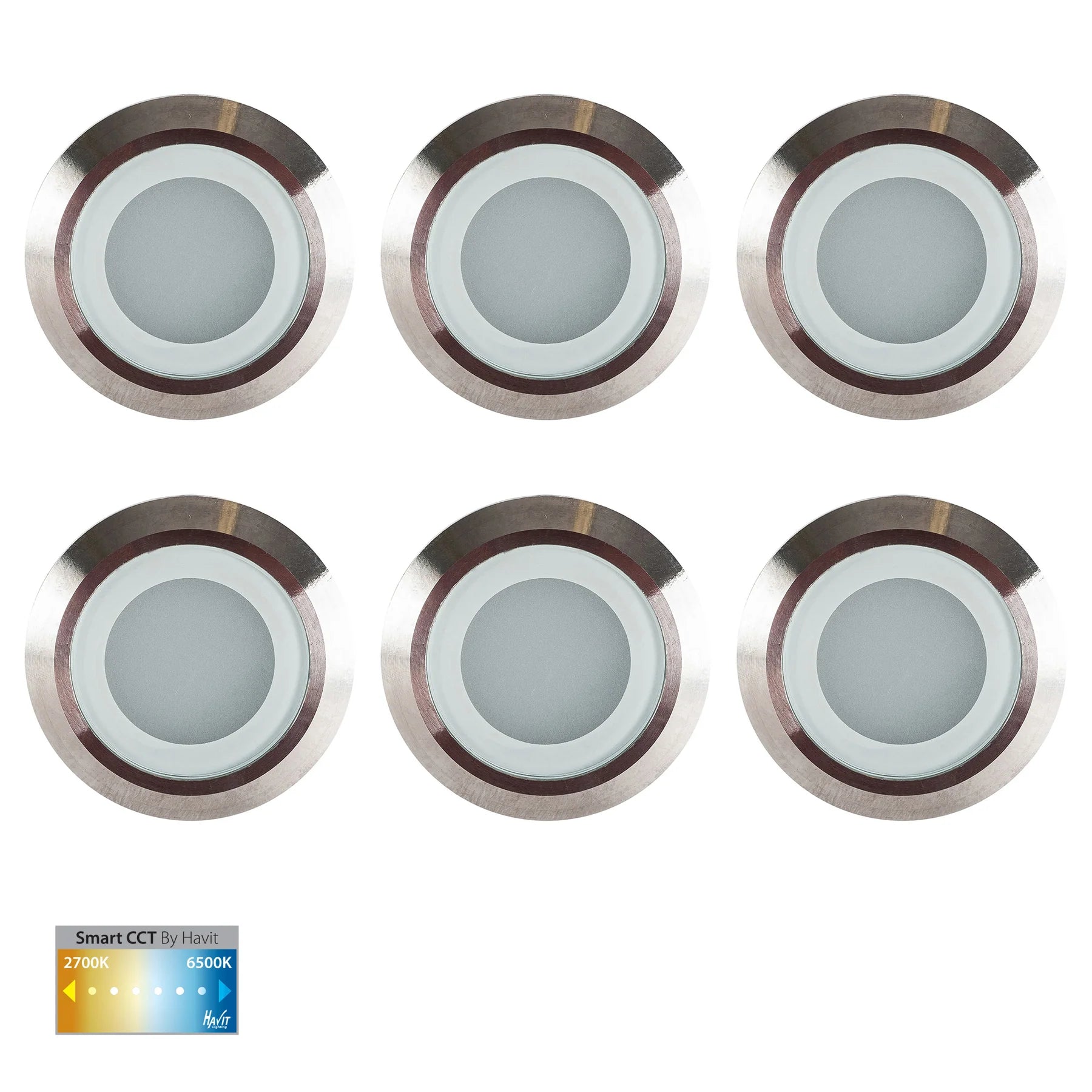Havit Flame Smart CCT Deck Lights 2700K-6500K 316 Stainless Steel 0.5W 12V IP67 - HV2826CCT, HV28261CCT