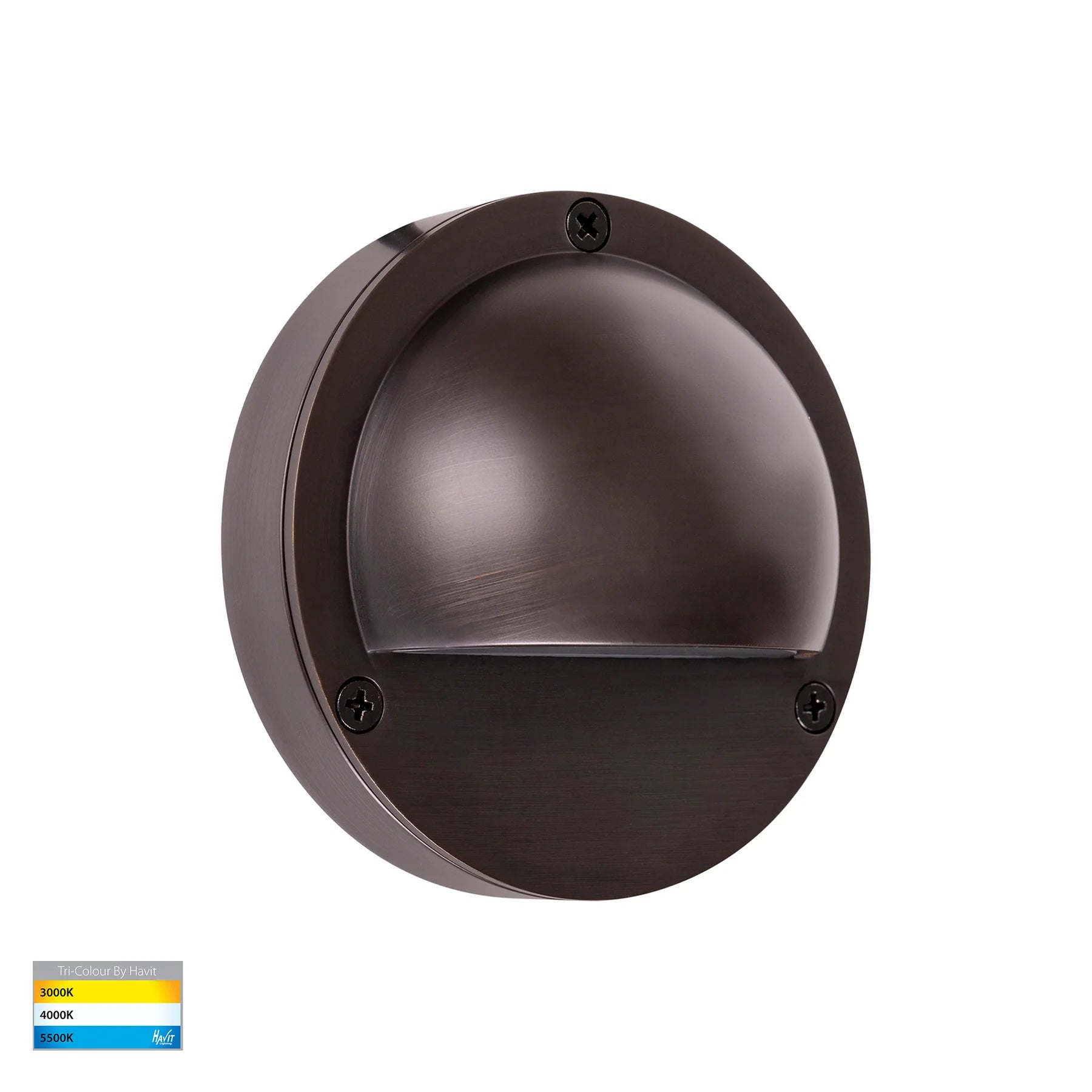 Havit Pinta with Eyelid Garden Step and Up Lights Tri- Antique Brass 2.3W 12/240V IP65 - HV2901-AB - HV2904-AB