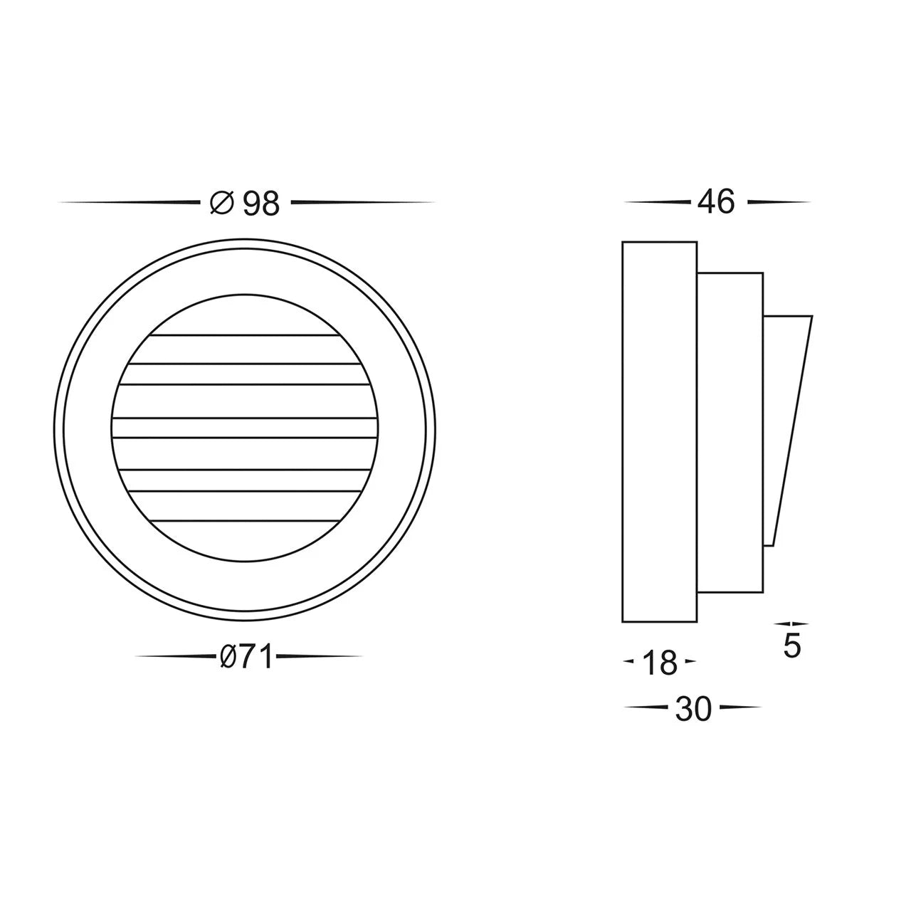 Havit Pinta Louvered Garden Step and Up Lights Tri- White 2.3W 12V IP65 - HV2925T-12V-WHT