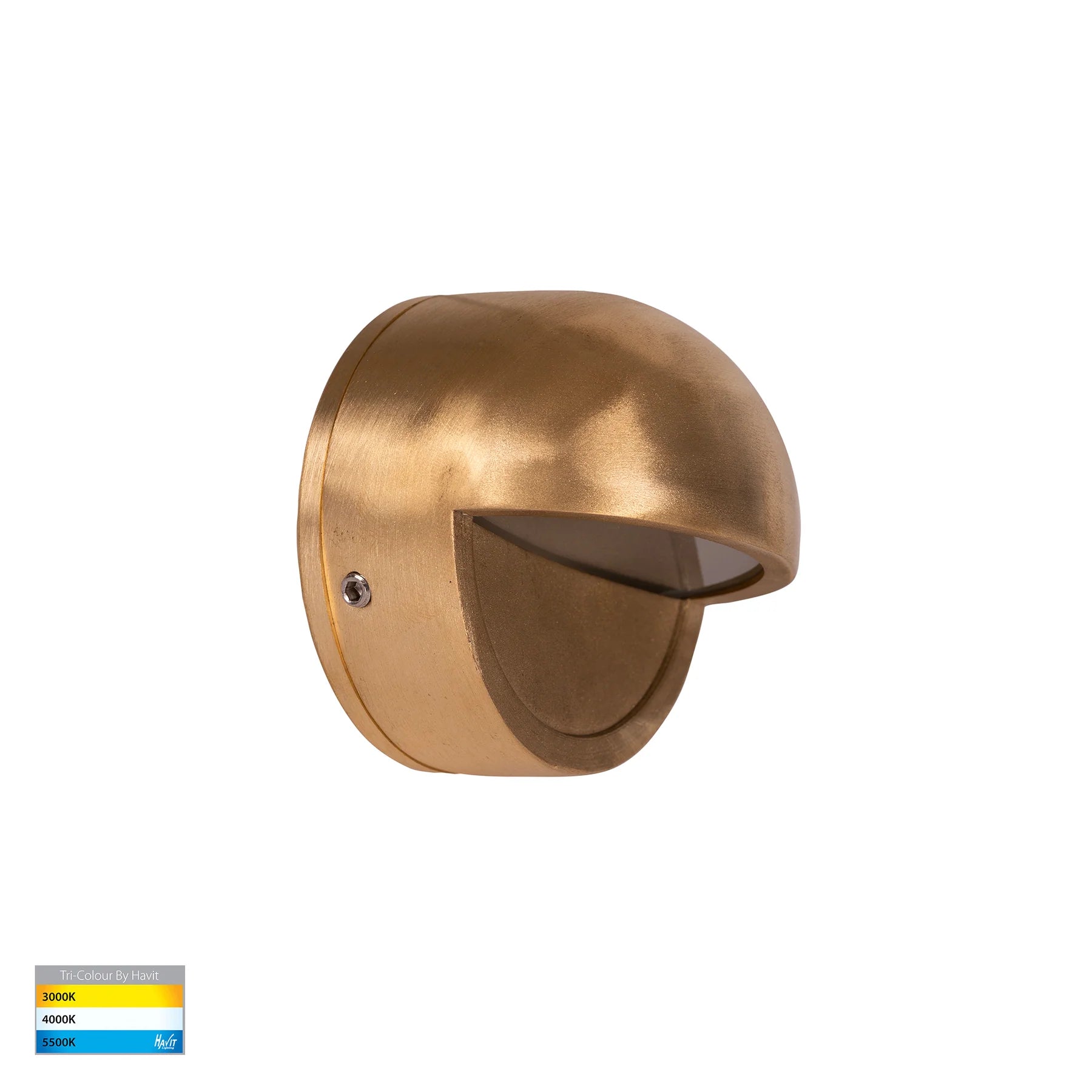 Havit Veko with Eyelid Garden Step and Up Lights Tri- Solid Brass 2W 12V/240V IP65 - HV2927T-BR-12V, HV2927T-BR-240V