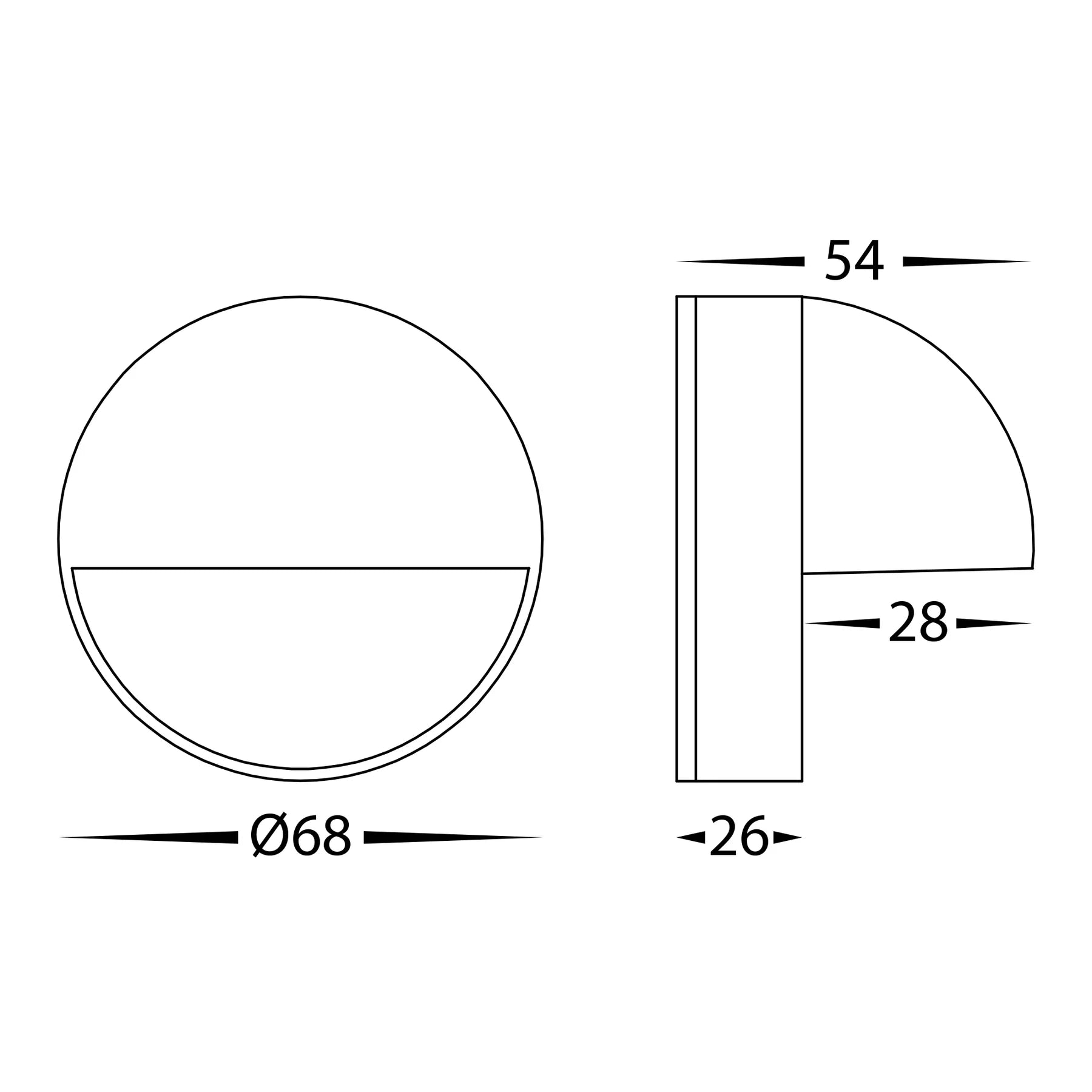 Havit Veko with Eyelid Garden Step and Up Lights Tri- 316 Stainless Steel 2W 12V/240V IP65 - HV2927T-SS316-12V, HV2927T-SS316-240V