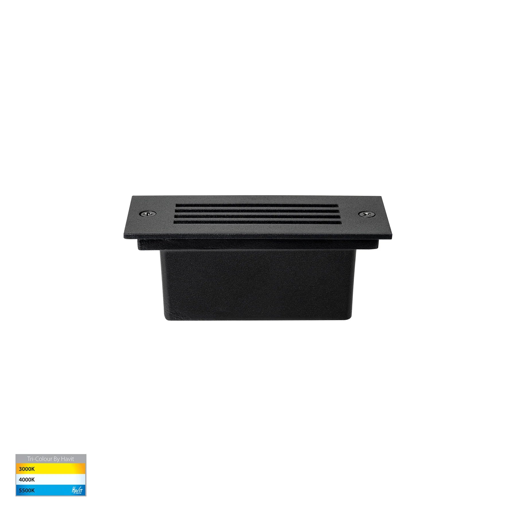 Havit Bata Brick Light with Grill Face Garden Step and Up Lights Tri- Black 3W 12/240V IP54 - HV3008T-BLK-12V, HV3008T-BLK-240V