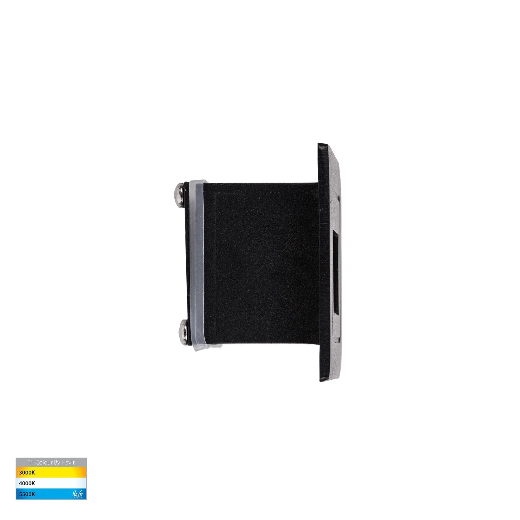 Havit Trin Small Square Recessed LED Exterior Step Lights Tri- Black 1W 12V IP54- HV3111T-BLK-12V