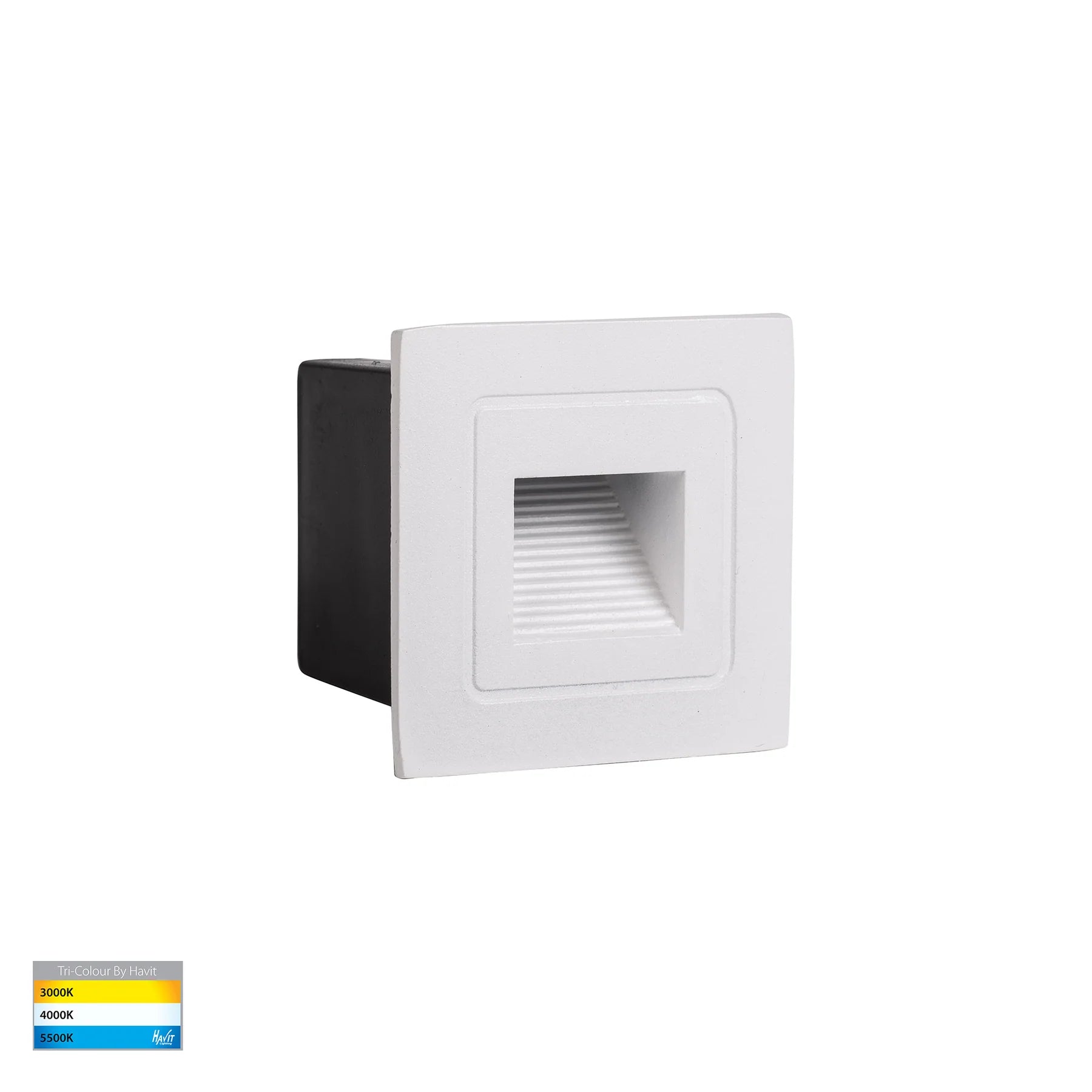 Havit Trin Small Square Recessed LED Exterior Step Lights Tri- White 1W 12V IP54- HV3111T-WHT-12V
