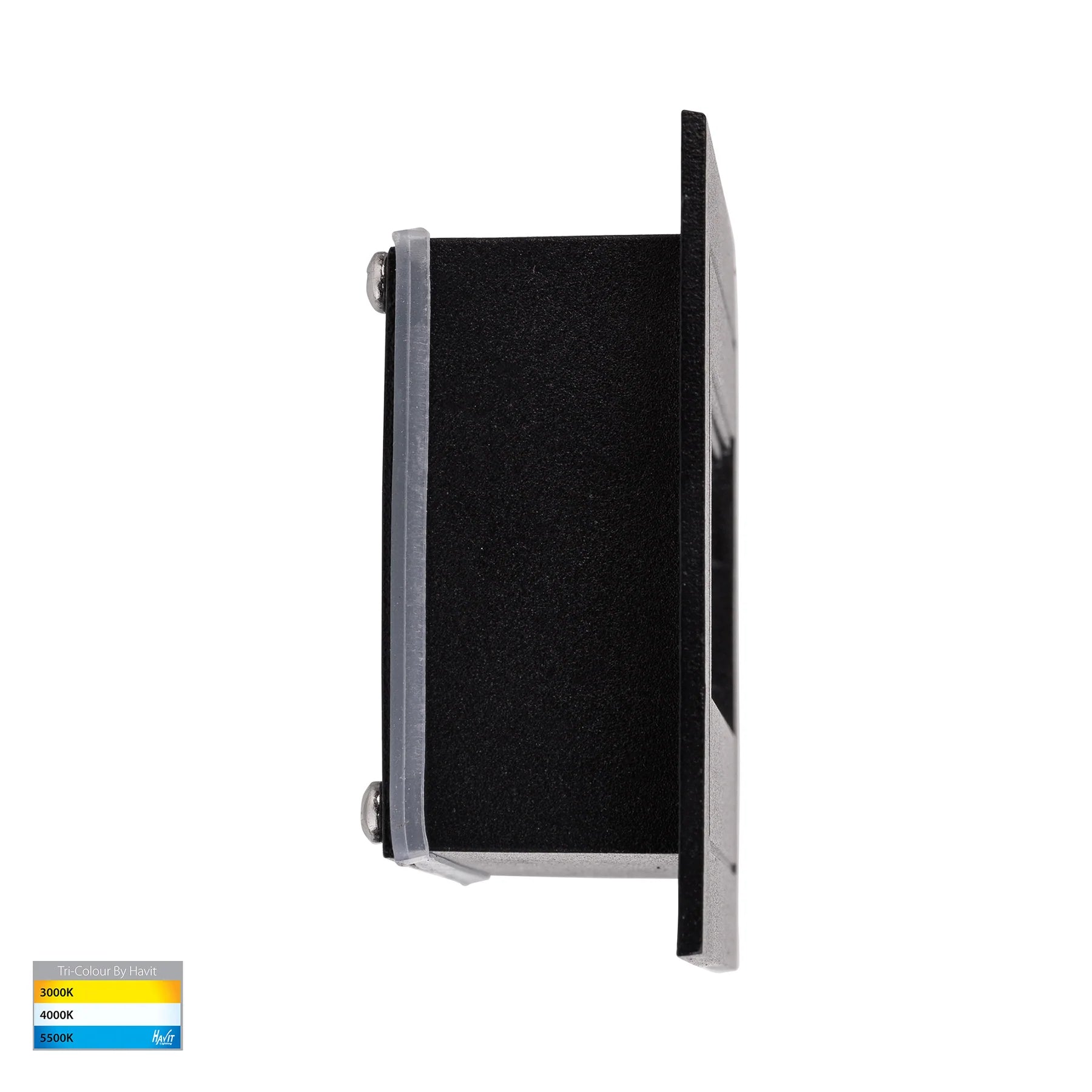 Havit Trin Rectangular Recessed LED Exterior Step Lights Tri- Black 5W 12V/240V IP54- HV3113T-BLK-240V, HV3113T-BLK-12V