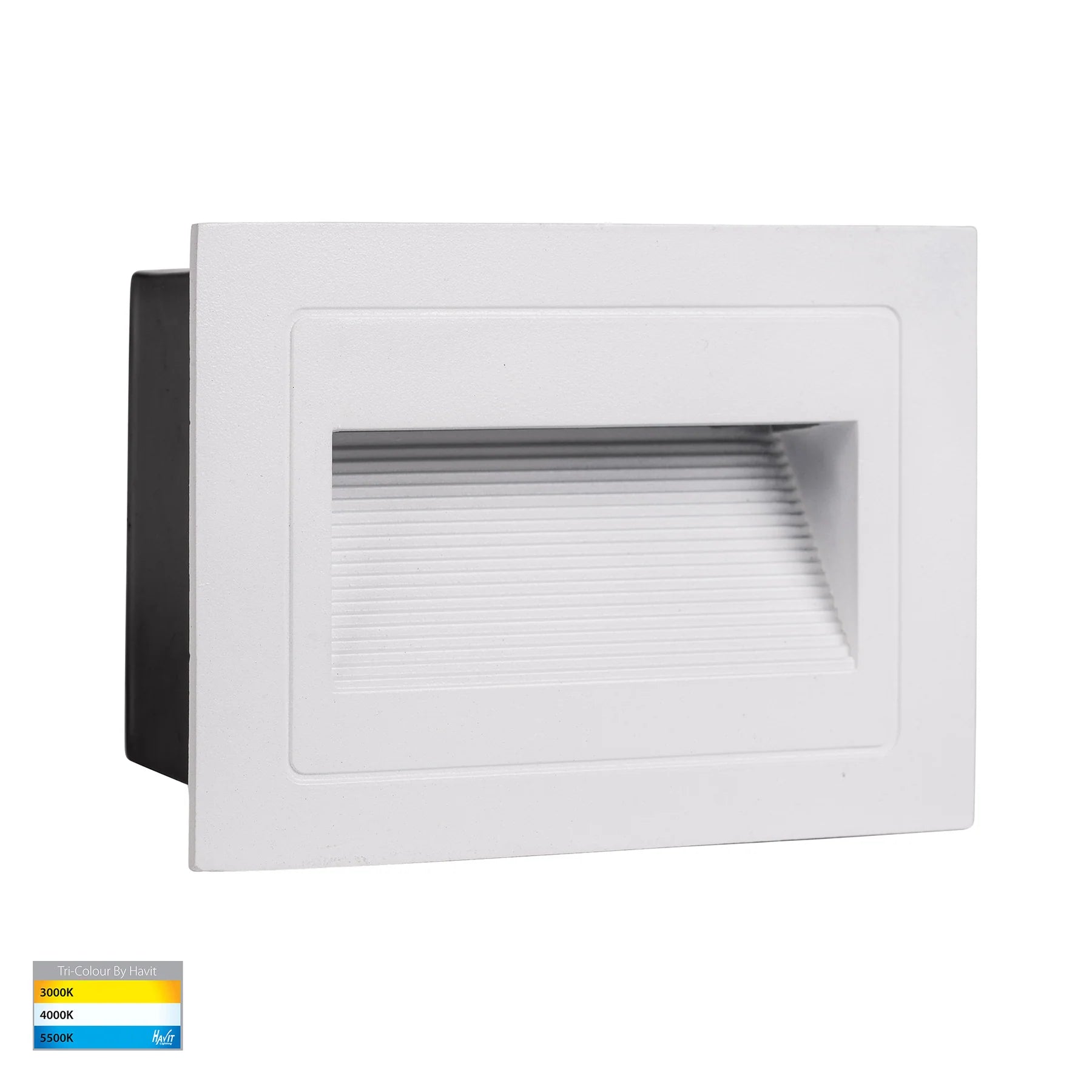 Havit Trin Rectangular Recessed LED Exterior Step Lights Tri- White 5W 12V/240V IP54- HV3113T-WHT-240V, HV3113T-WHT-12V