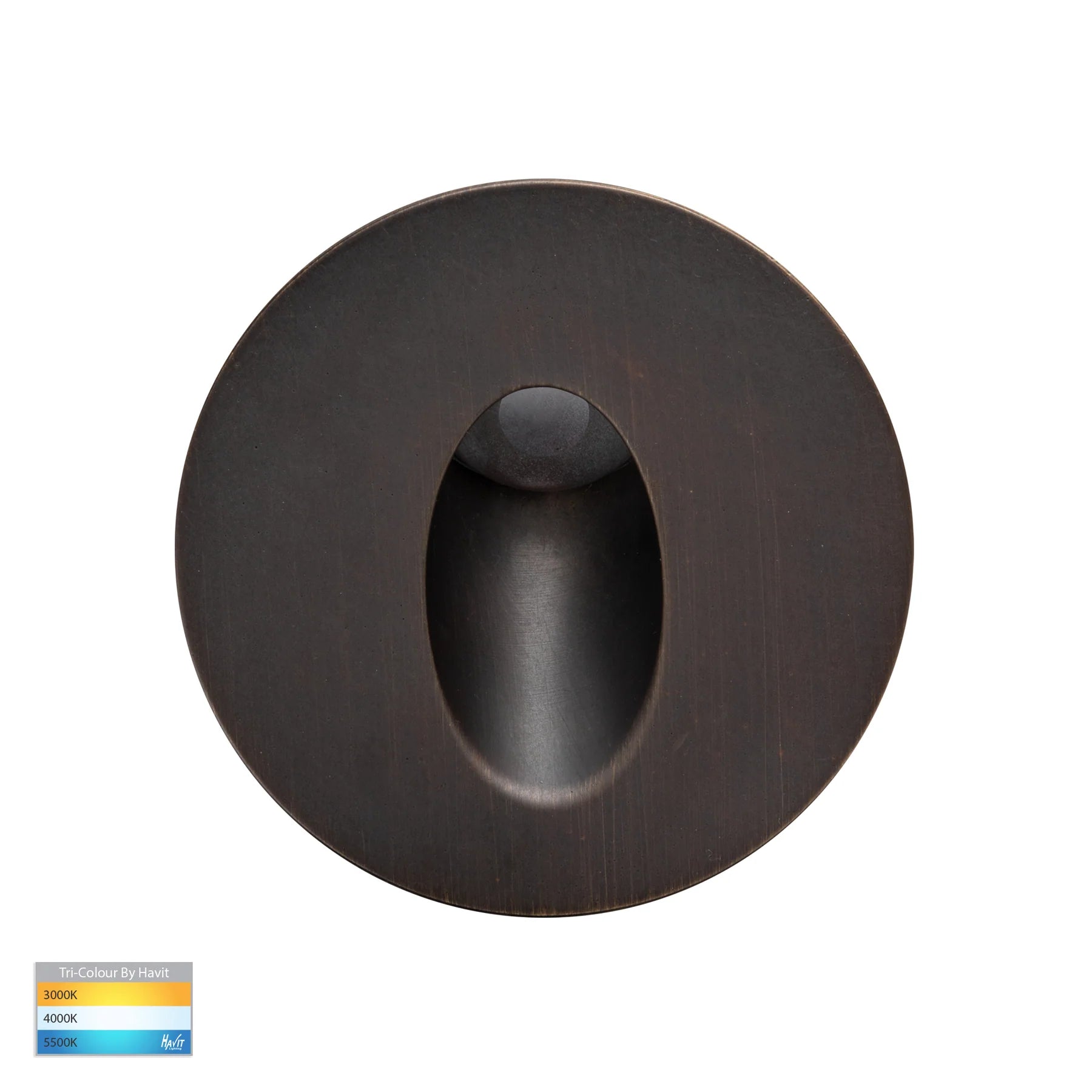 Havit Mini Reces Round Recessed Garden Step and Up Lights Tri- Antique Brass 1W 12V IP67 - HV3206T-AB-12V