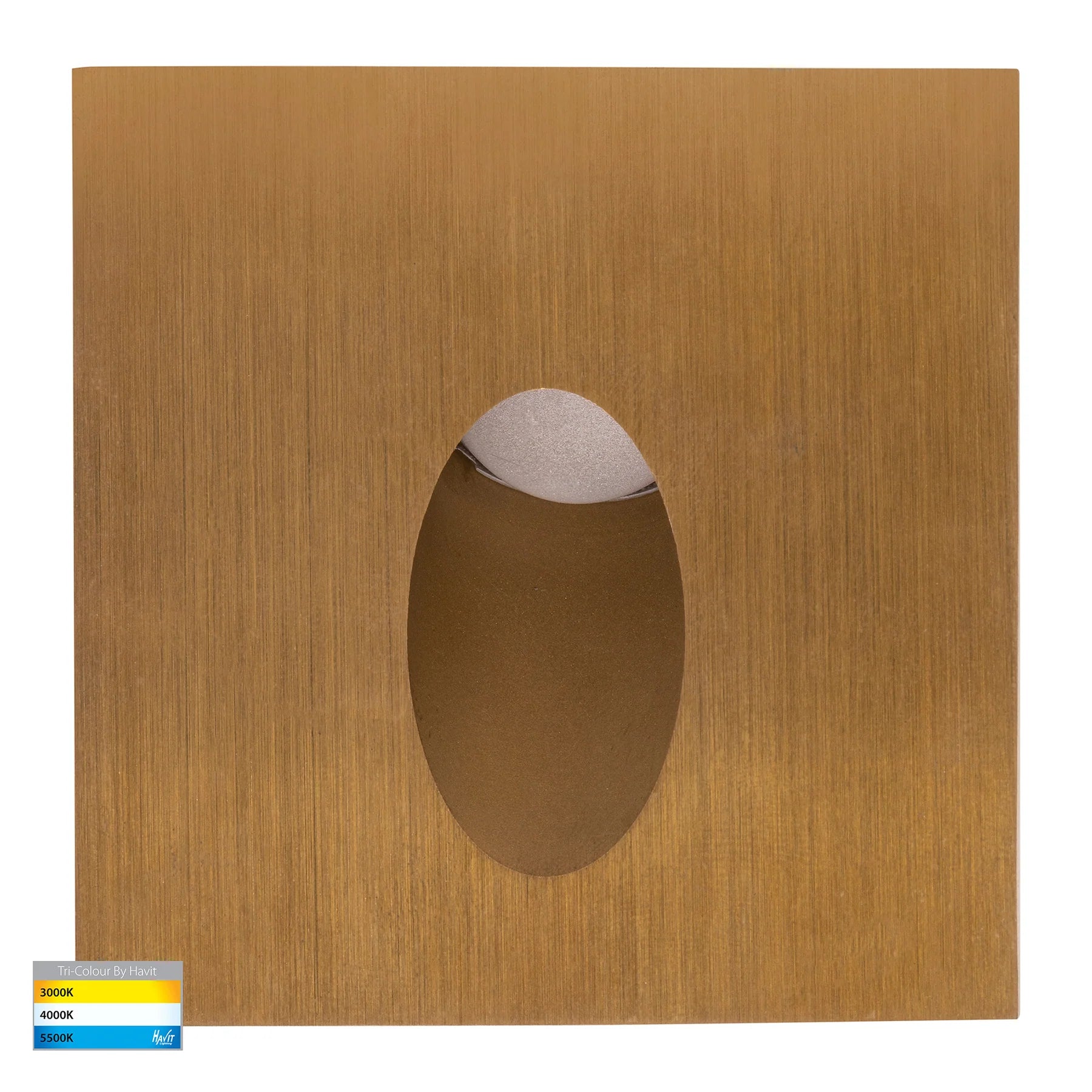 Havit Reces Square Recessed Garden Step and Up Lights Tri - Brass 2.5W 12V IP67 - HV3215T-BR-12V - Havit Lighting
