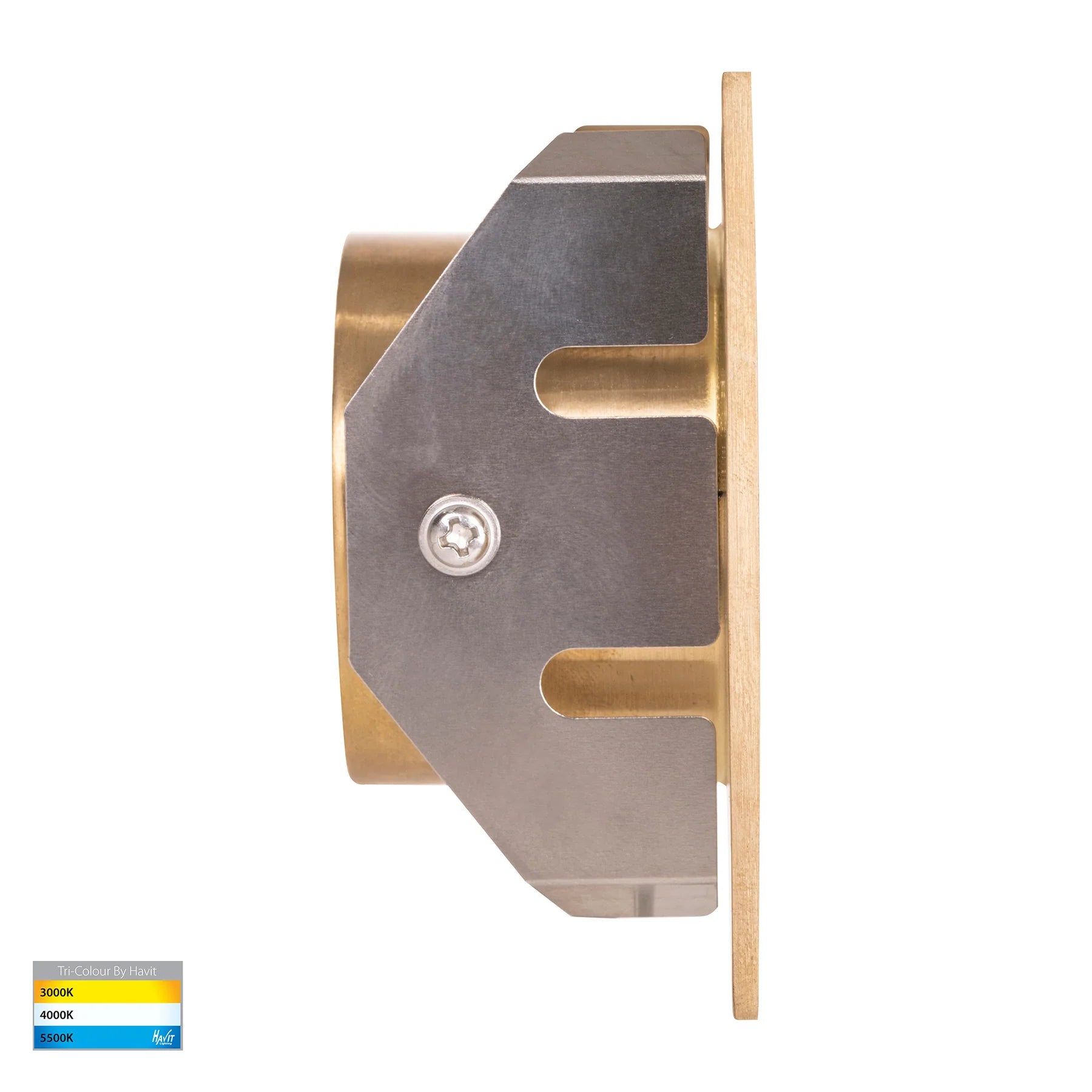 Havit Reces Square Recessed LED Exterior Step Lights Tri- Brass 2.5W 12V IP67 - HV3215T-BR-12V