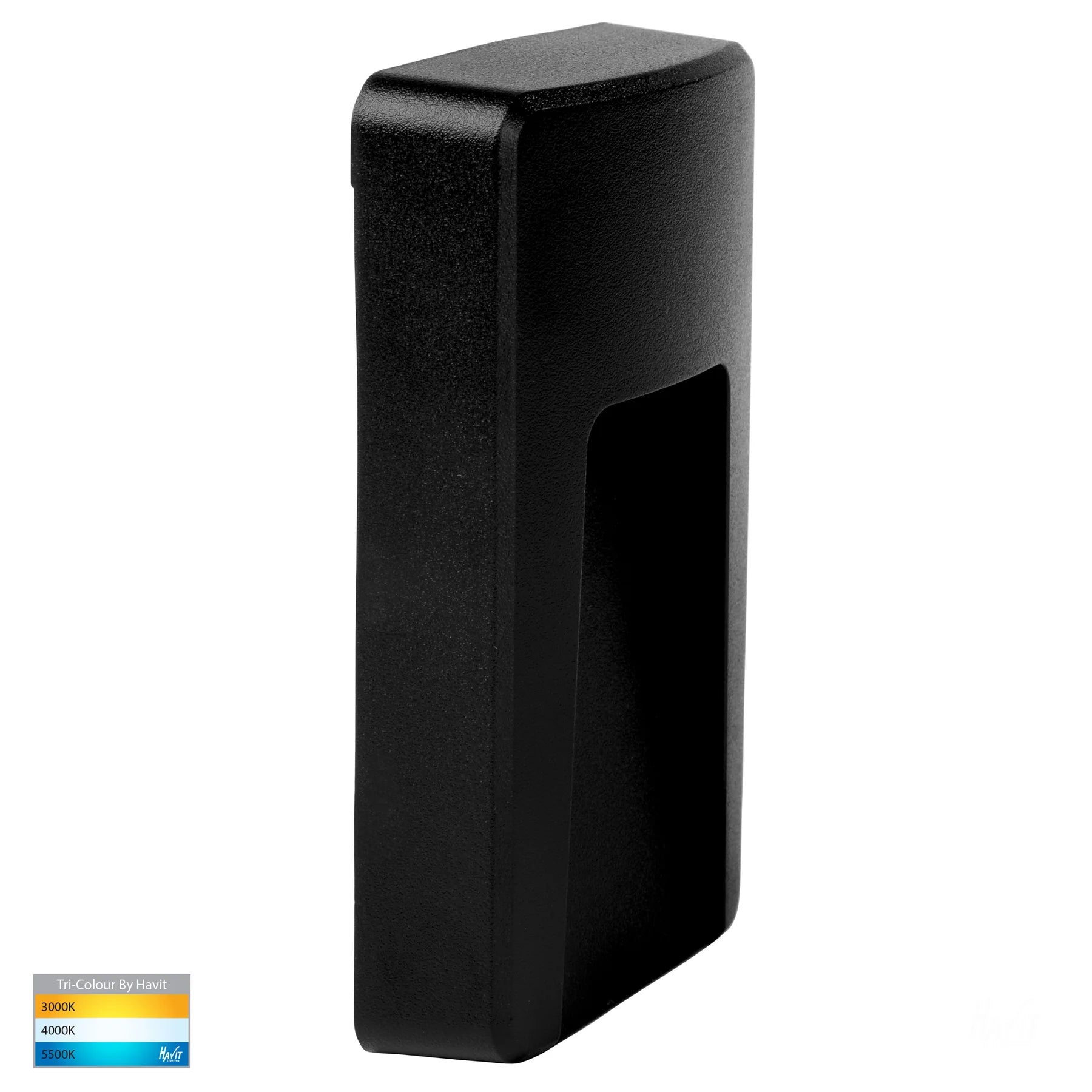 Havit Seefore Rectangular Garden Step and Up Lights Tri- Black 3W 12V IP65 - HV3223T-BLK