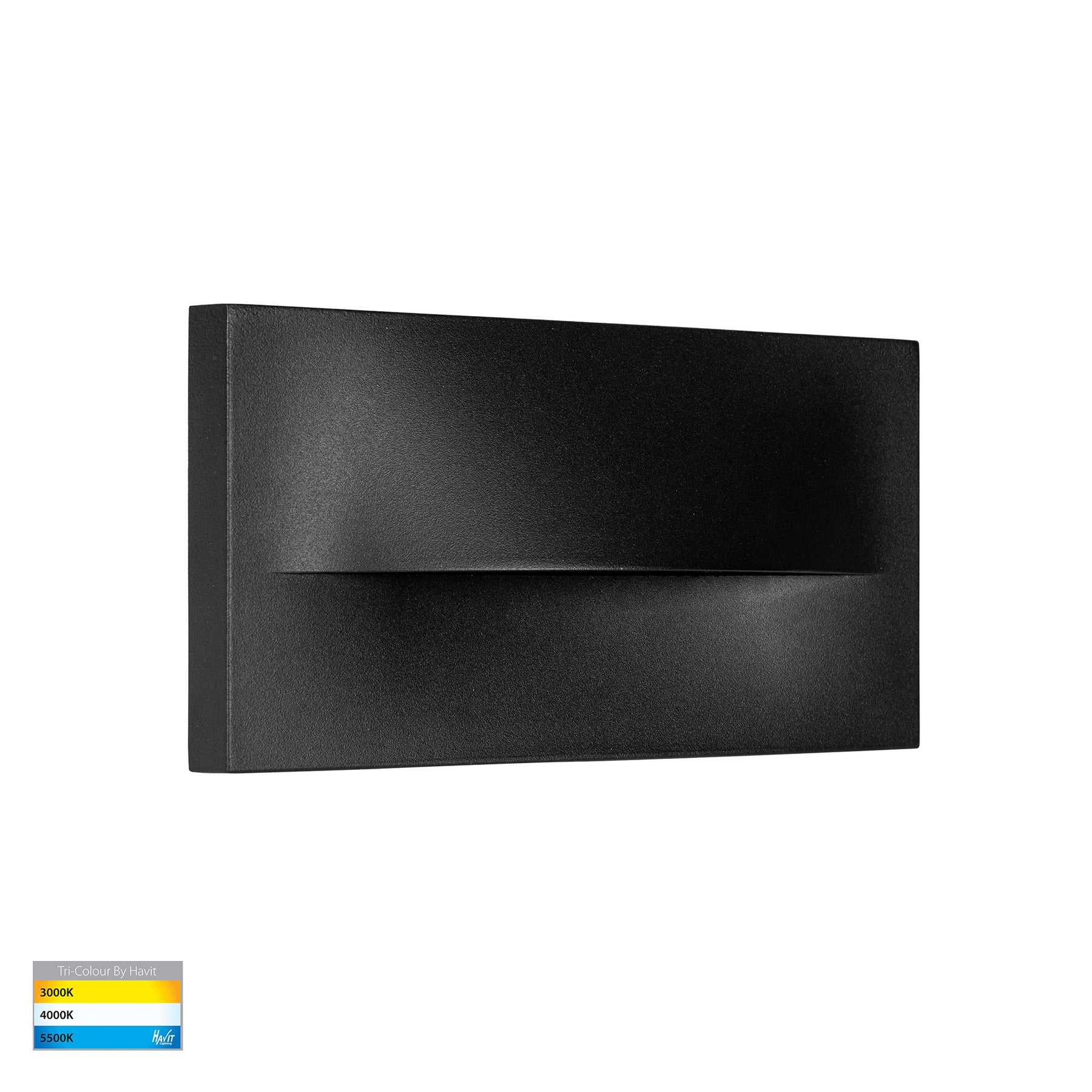 Havit Lisca Rectangular Exterior Wall Lights Tri- Aluminium Black 5W 12V/240V IP65- HV3229T-BLK
