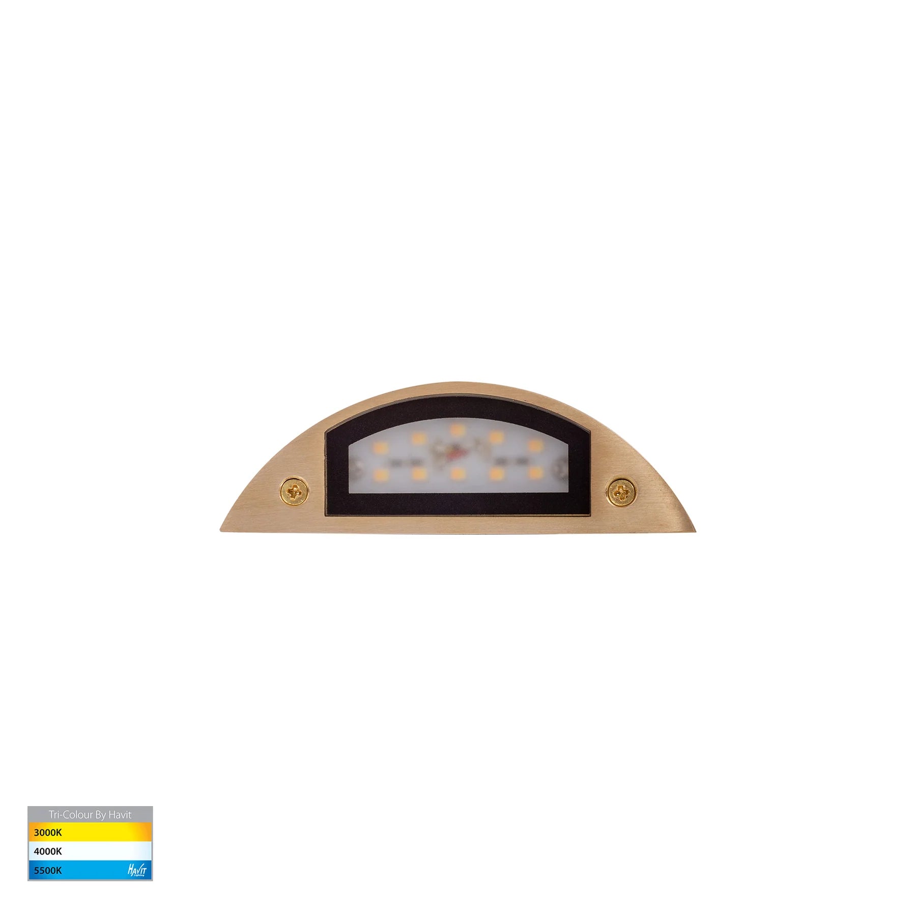Havit Curva LED Exterior Step Lights Tri- Solid Brass 3W 12V IP65- HV3251T-BR-12V