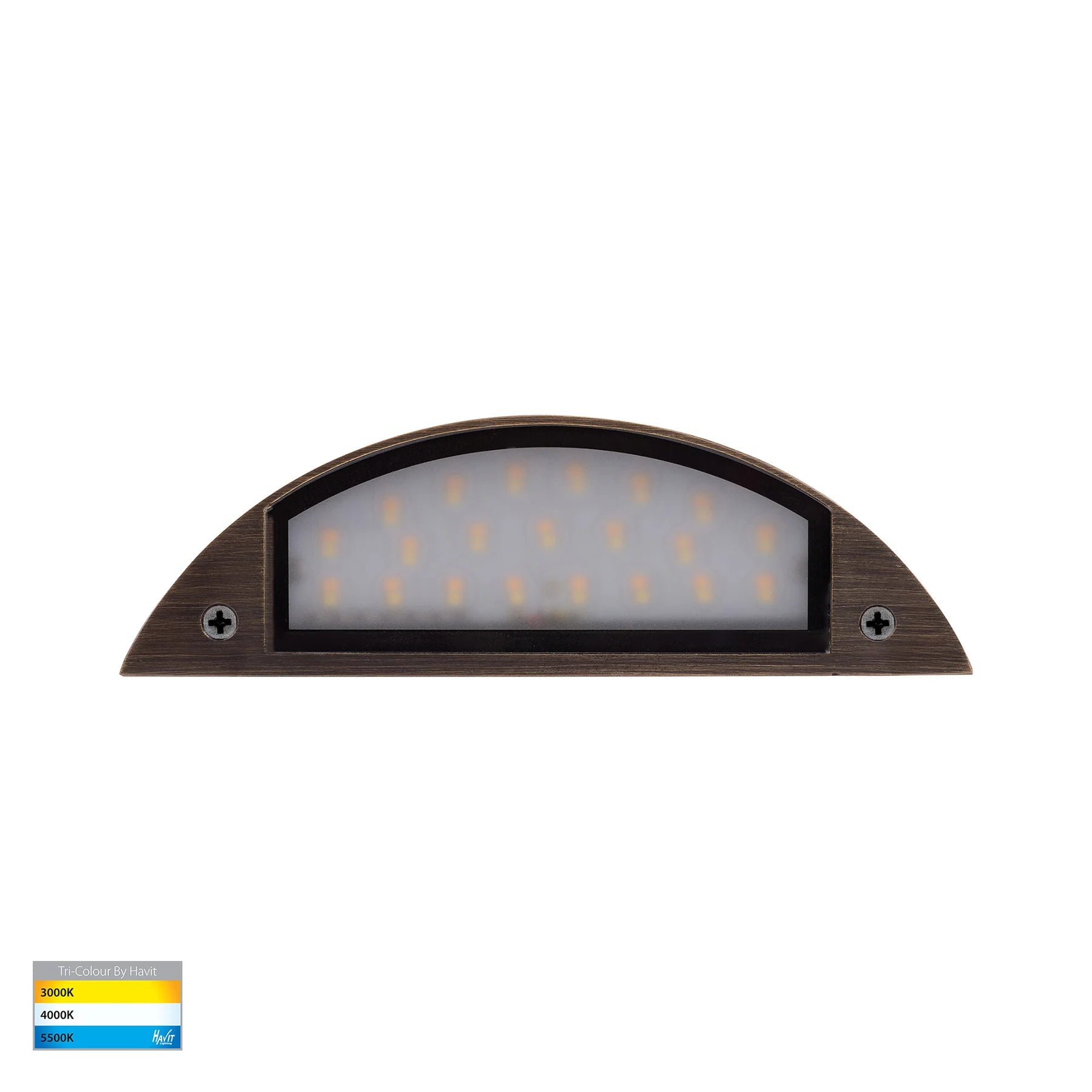Havit Curva LED Exterior Step Lights Tri- Antique Brass 7.5W 12V IP65 - HV3253T-AB-12V