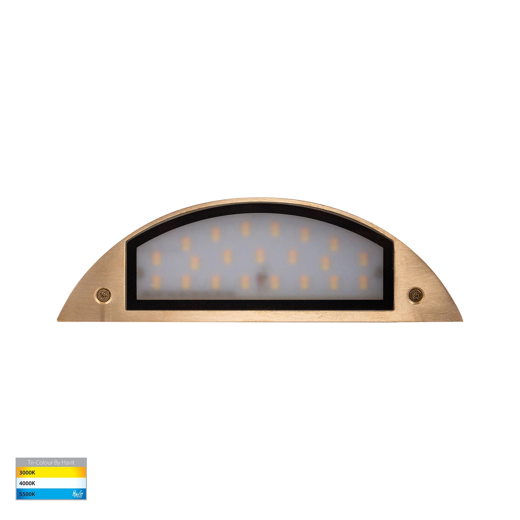 Havit Curva LED Exterior Step Lights Tri- Solid Brass 7.5W 12V IP65- HV3253T-BR-12V