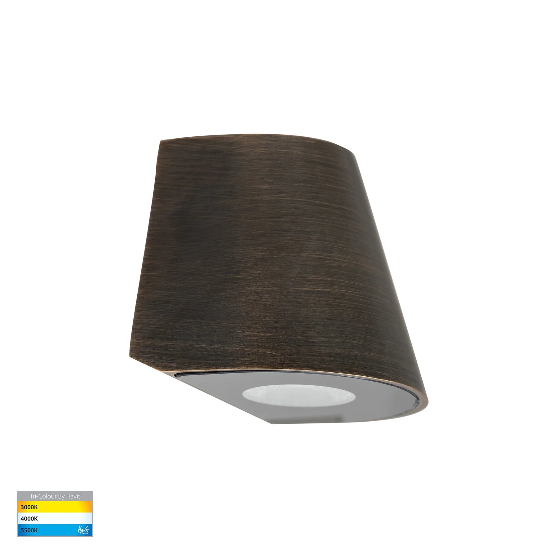 Havit Kaval Surface Mounted Exterior Wall Lights Tri- Antique Brass 1.5W 12V IP65- HV3285T-AB-12V
